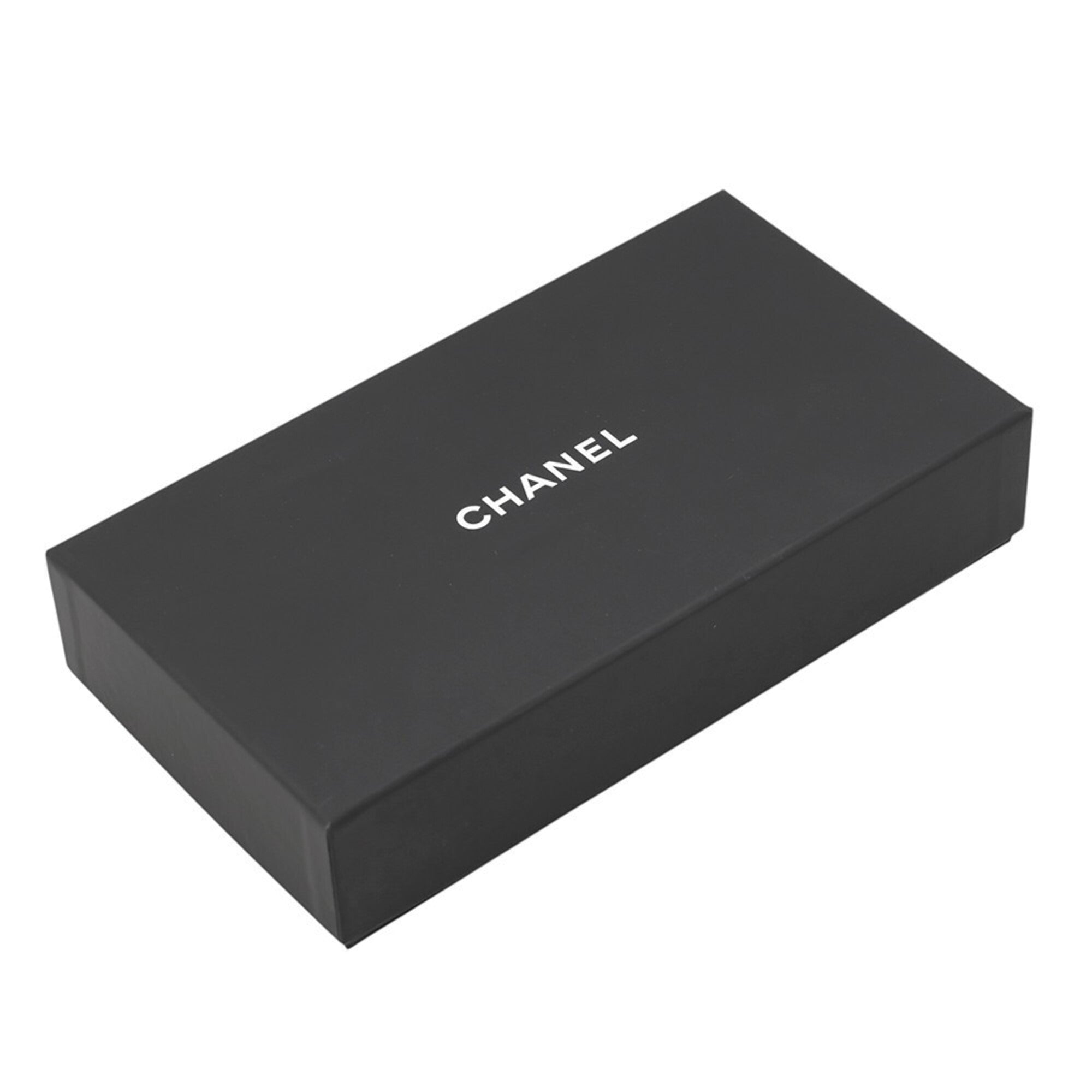 Chanel Black Grained Calfskin Long Wallet (Bi-Fold) (Pre-Owned)