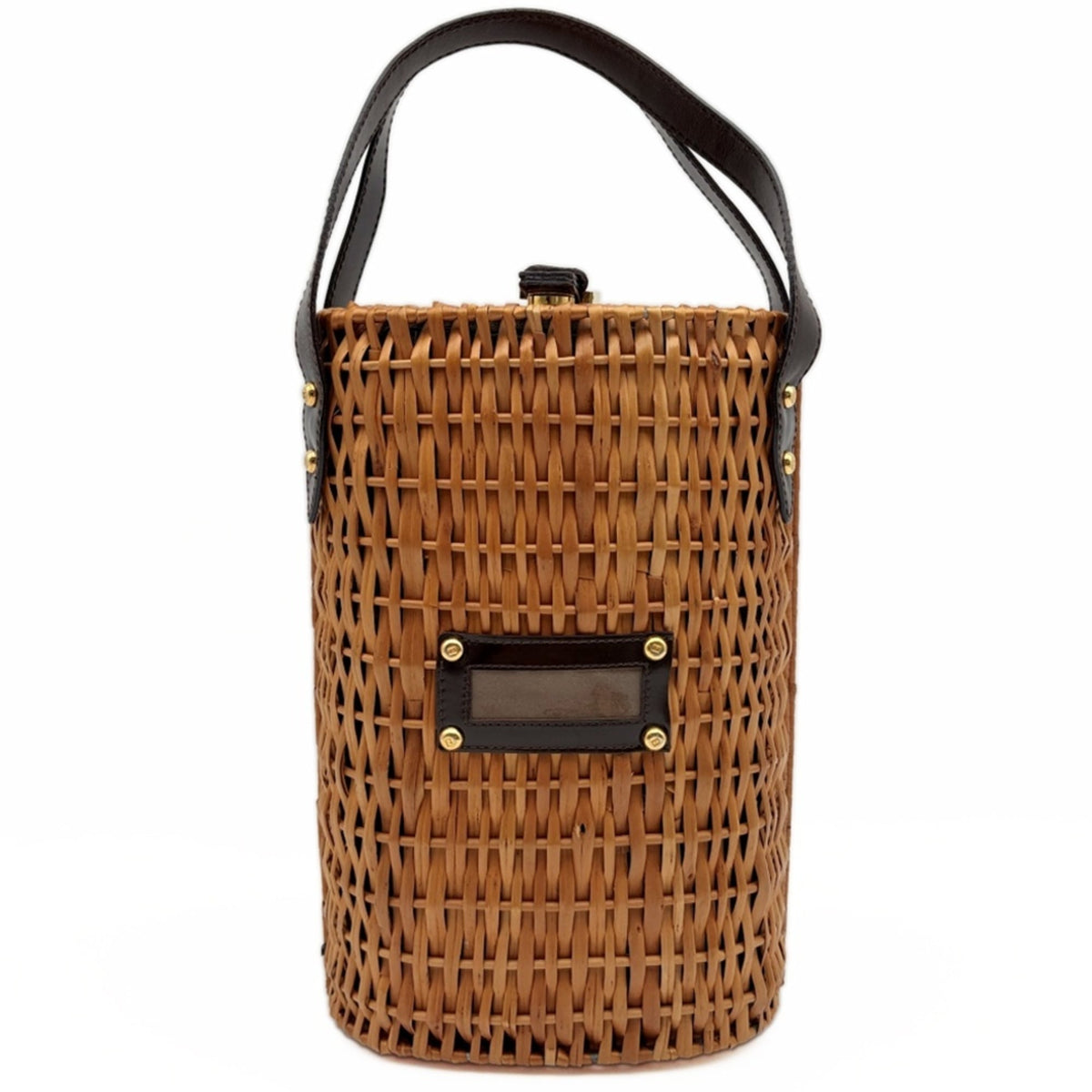 Fendi Brown Dark Brown Wisteria Vine Leather Basket (Pre-Owned)