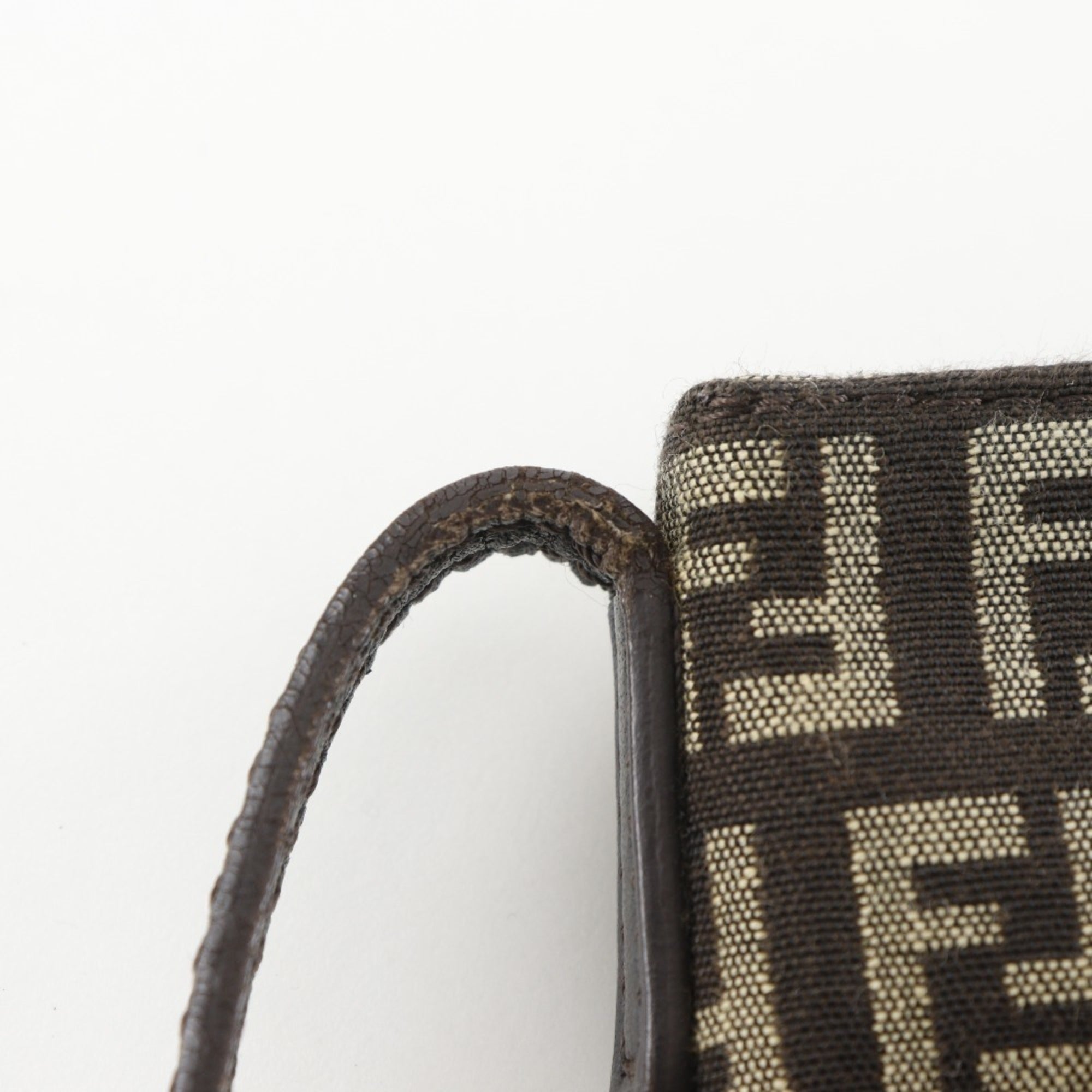Fendi Brown Zucchino Shoulder Bag (Pre-Owned)
