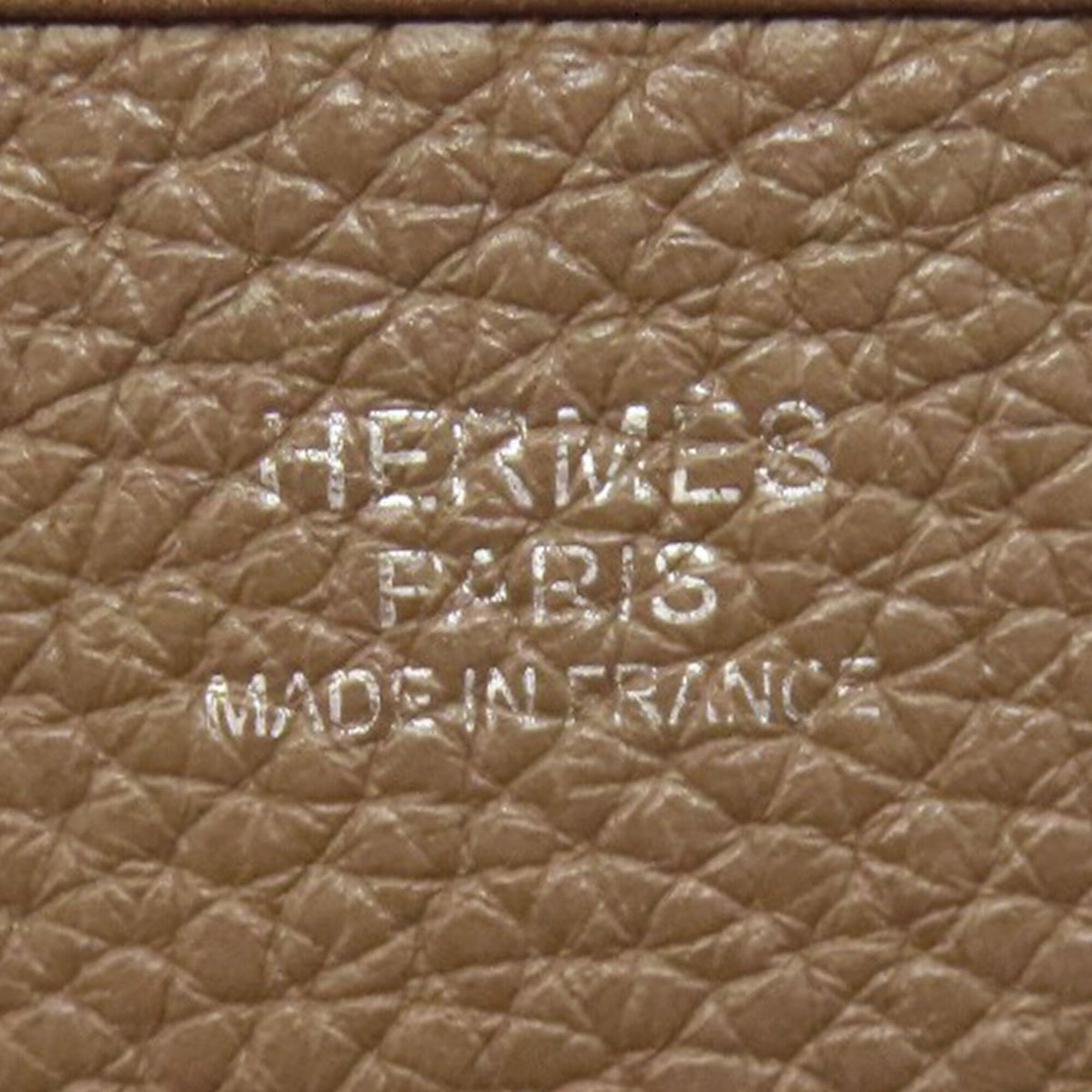 Hermes Brown Etoupe Gray Taurillon Clemence Leather Shoulder Bag (Pre-Owned)
