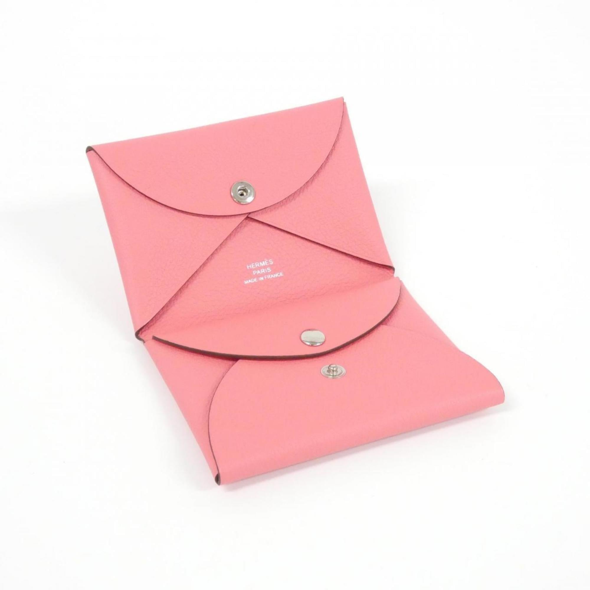 Hermes Pink Rose Azalee Leather Coin Purse/Coin Case (Pre-Owned)