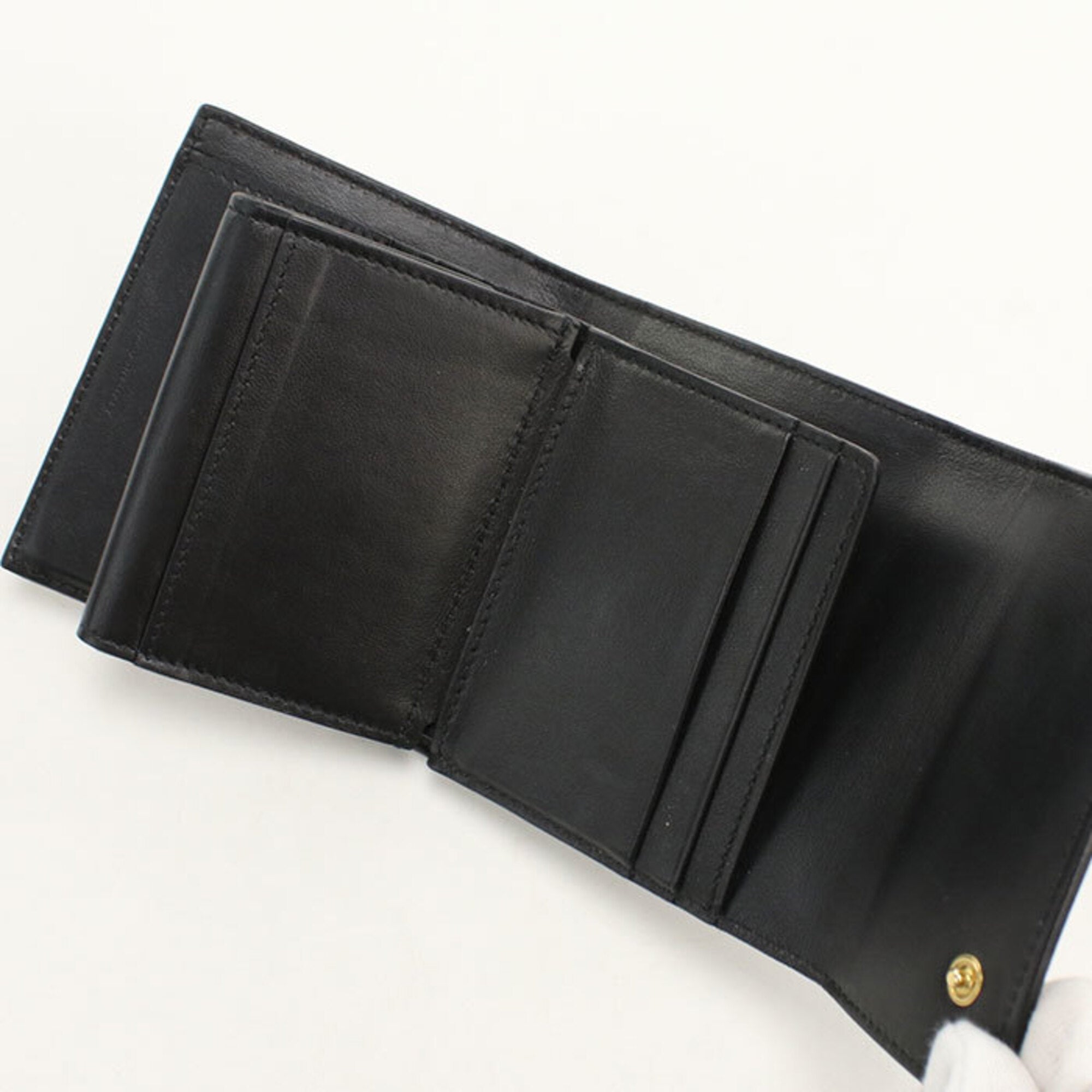 Celine Black Leather Wallet (Tri-Fold) (Pre-Owned)