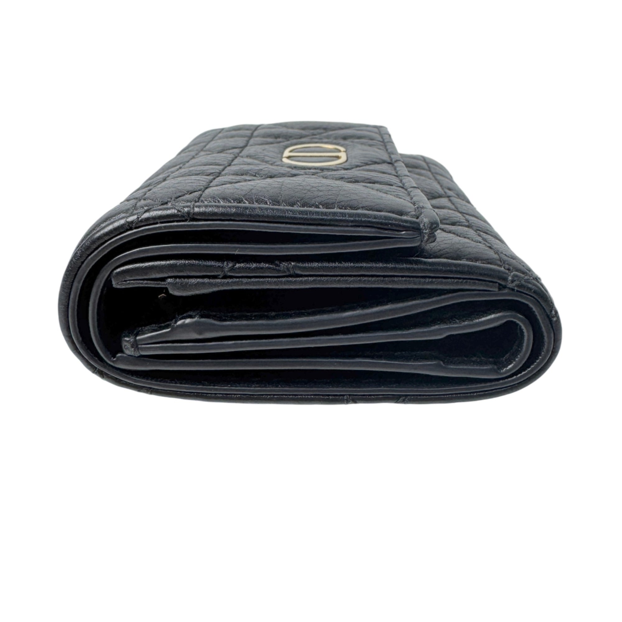 Christian Dior Black Leather Wallet (Tri-Fold) (Pre-Owned)