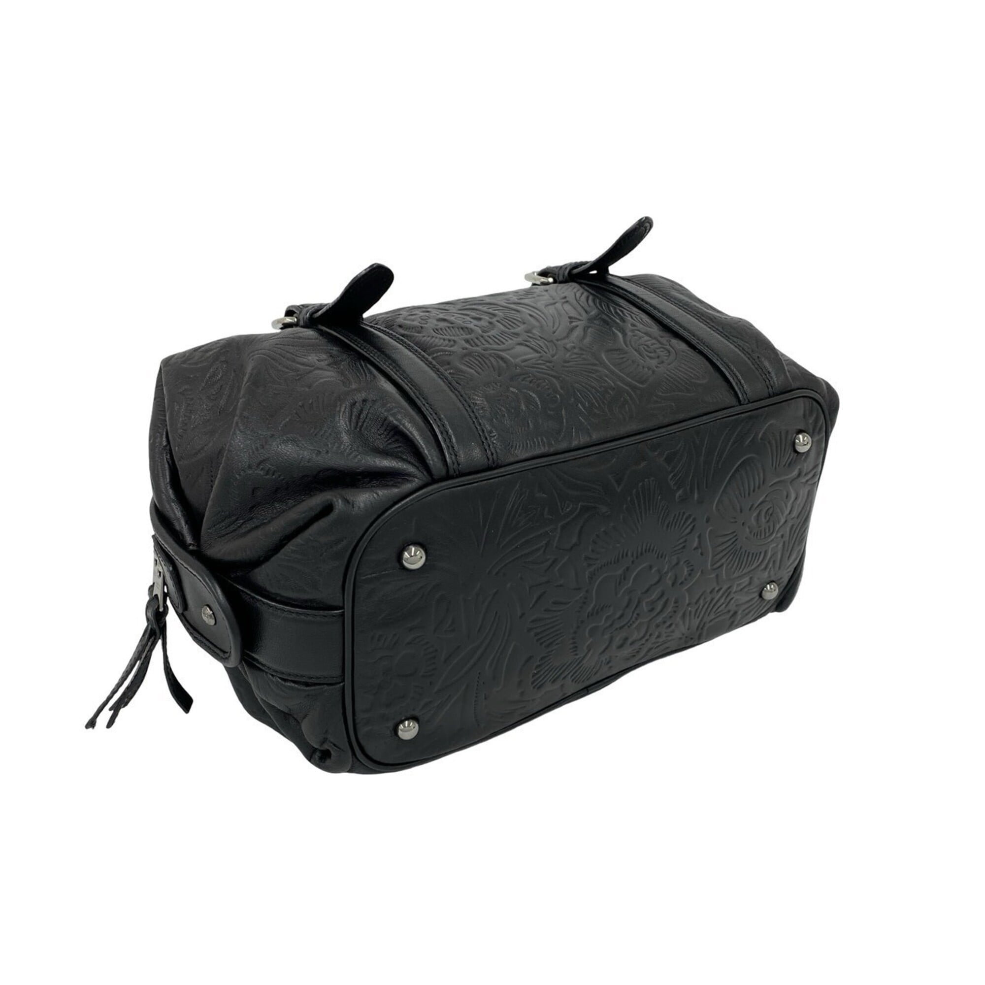 Loewe Black Leather Boston Bag Handbag (Pre-Owned)