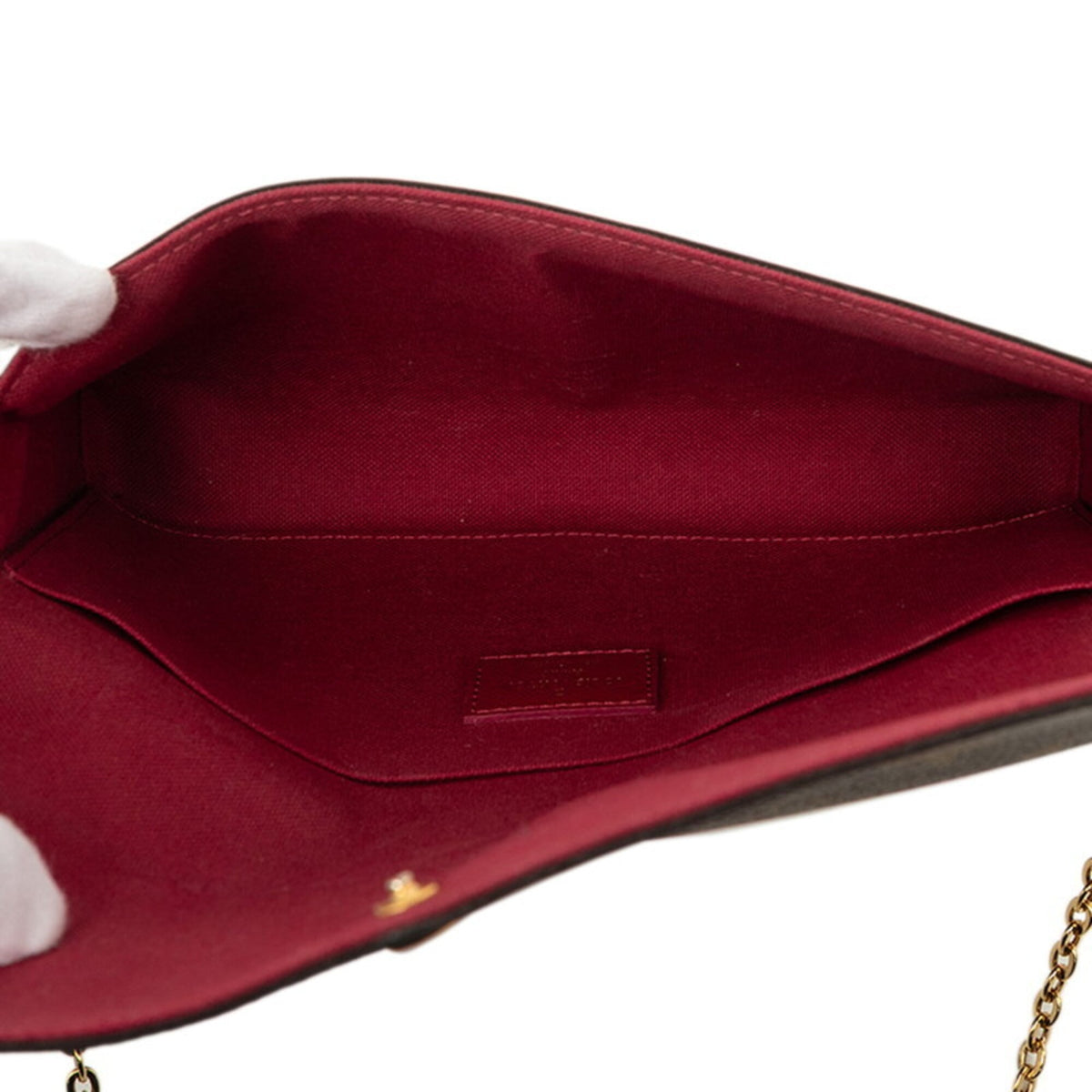 Louis Vuitton Brown Fuchsia Pvc Leather Pochette Pouch Shoulder Bag (Pre-Owned)