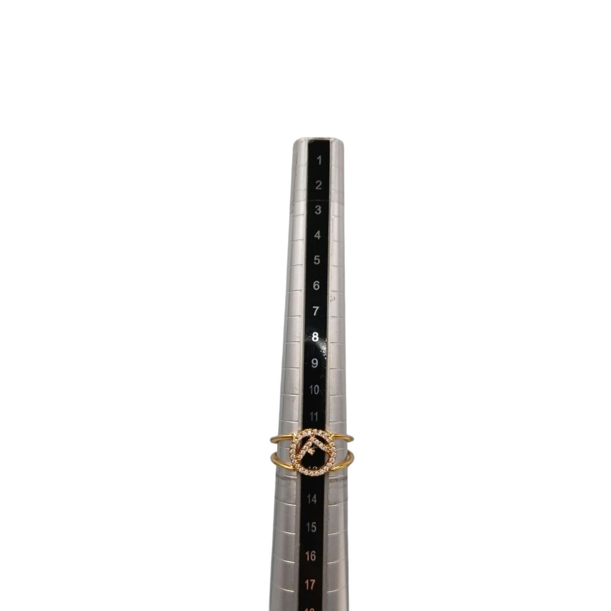 Fendi Gold Rhinestone Band Ring (Pre-Owned)