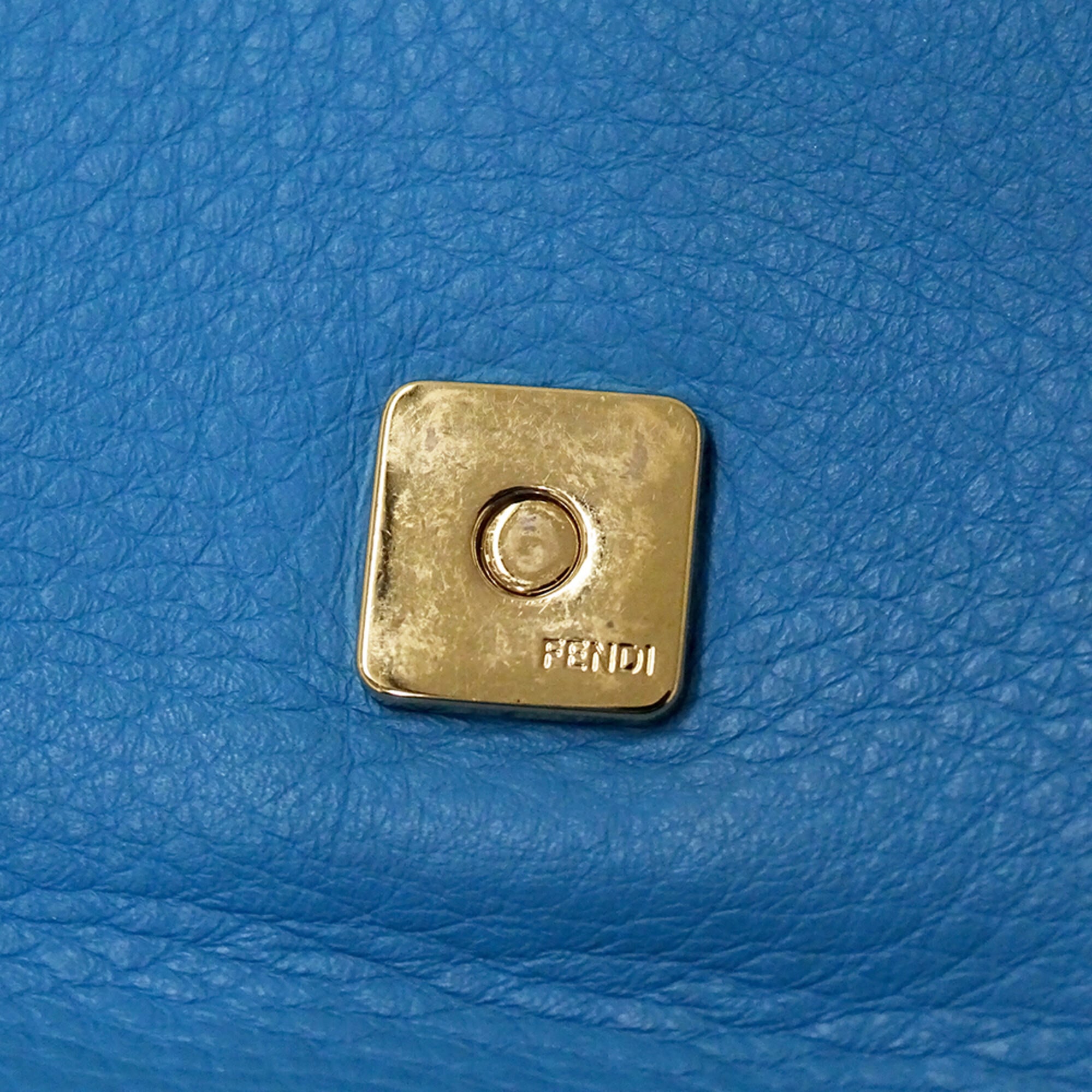 Fendi Light Blue Leather Handbag Shoulder Bag (Pre-Owned)