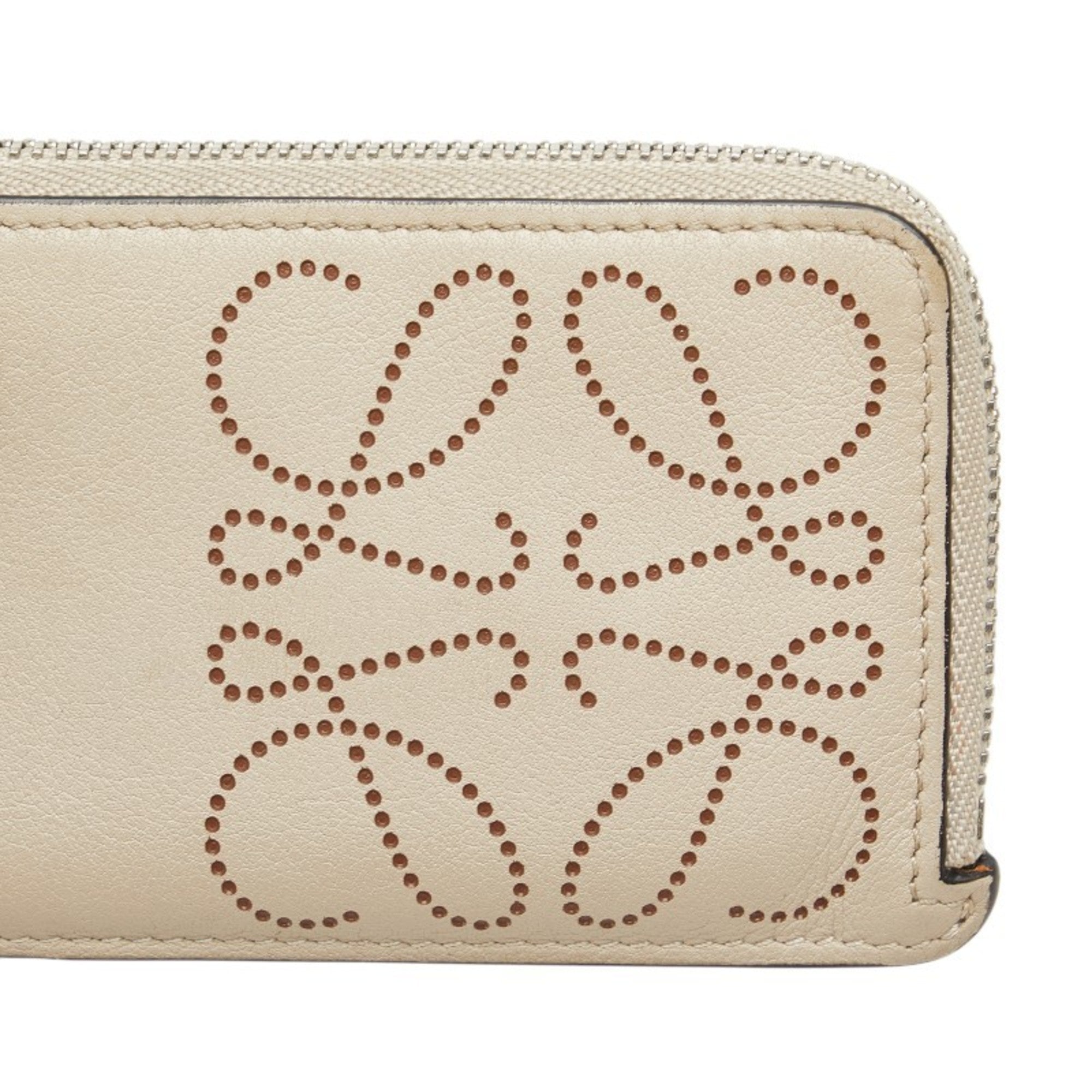 Loewe Beige Leather Long Wallet (Bi-Fold) (Pre-Owned)