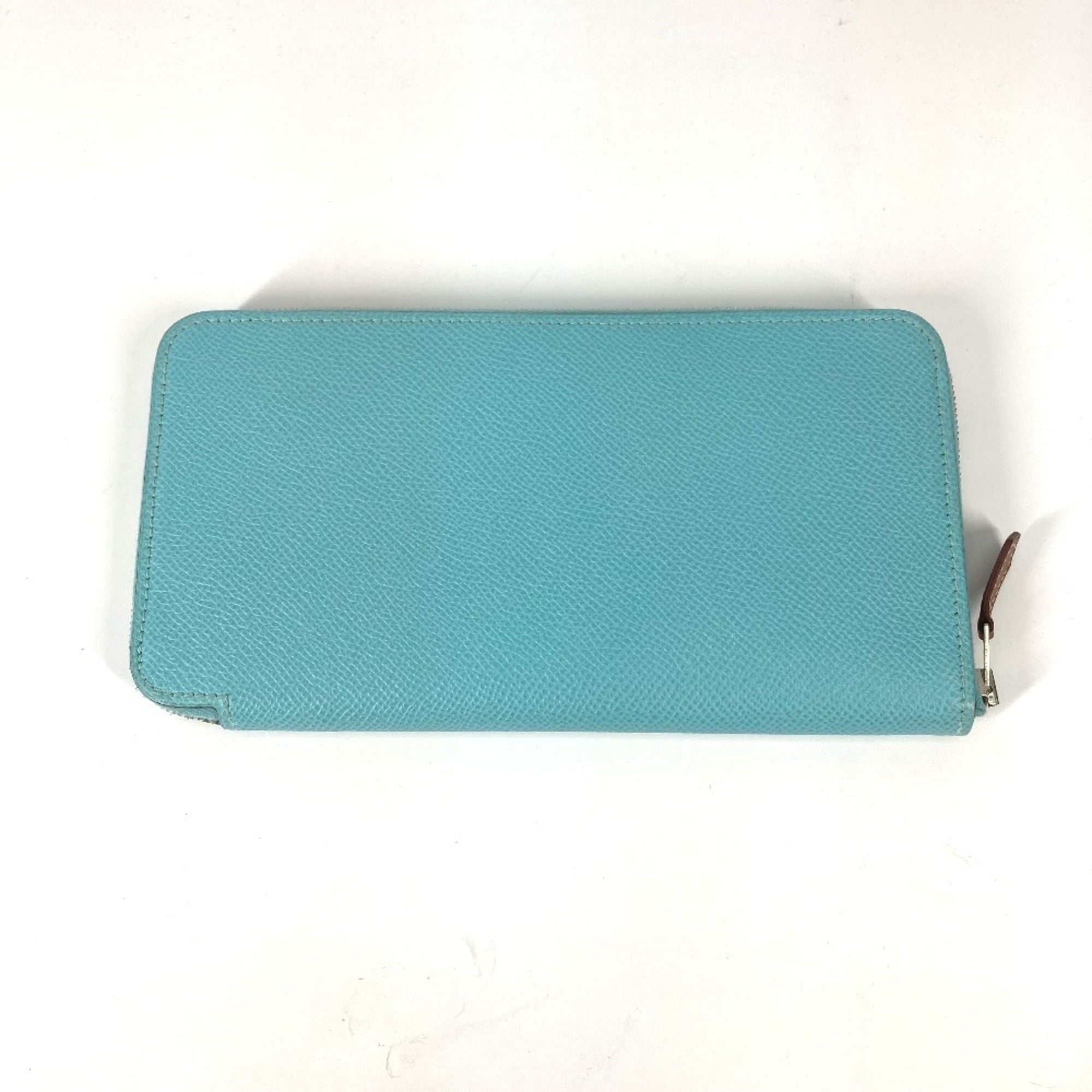 Hermes Blue Pink Epsom Leather Chain/Shoulder Wallet (Pre-Owned)