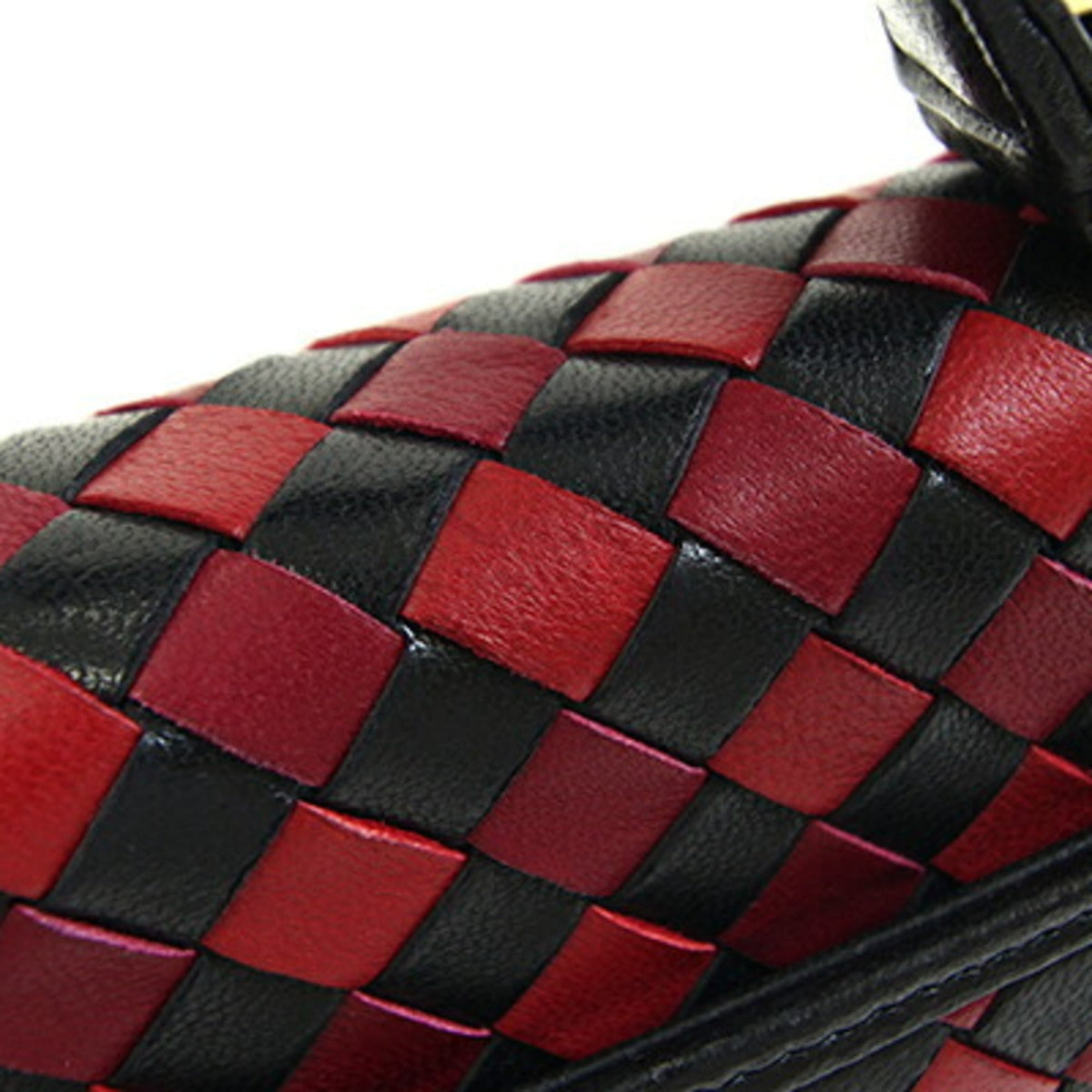 Bally Black Red Color Leather Handbag (Pre-Owned)