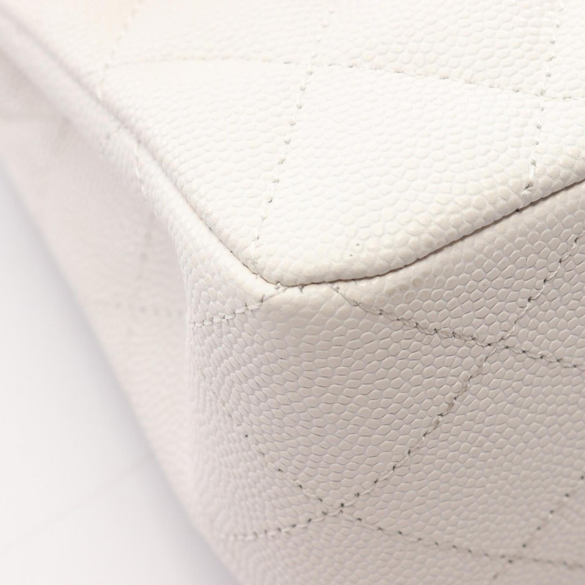 Chanel White Grained Calfskin Handbag Shoulder Bag (Pre-Owned)