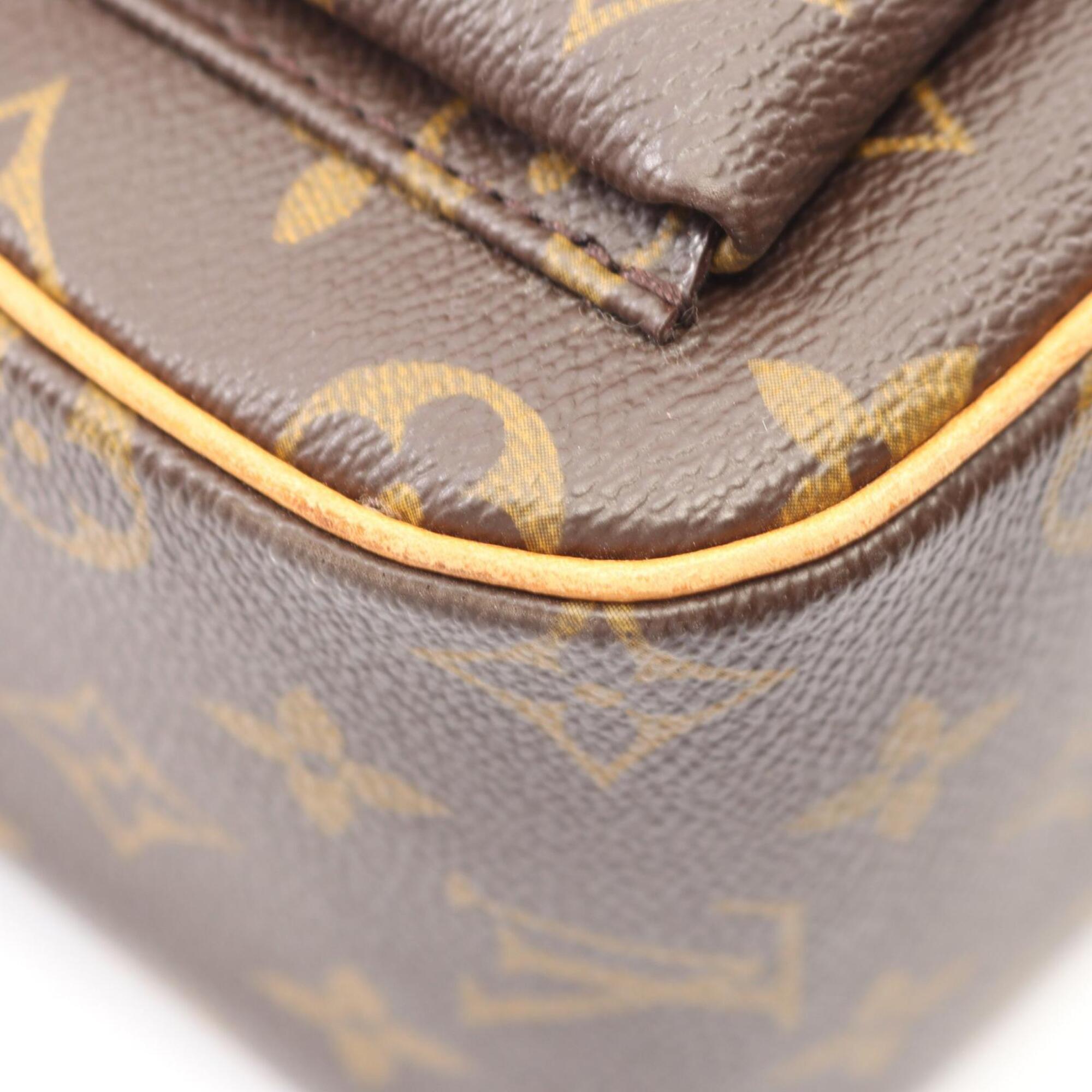 Louis Vuitton Brown Coated Canvas Monogram Pvc Leather Handbag Shoulder Bag (Pre-Owned)