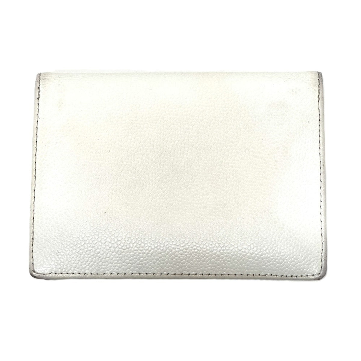 Chanel White Grained Calfskin Wallet (Bi-Fold) (Pre-Owned)