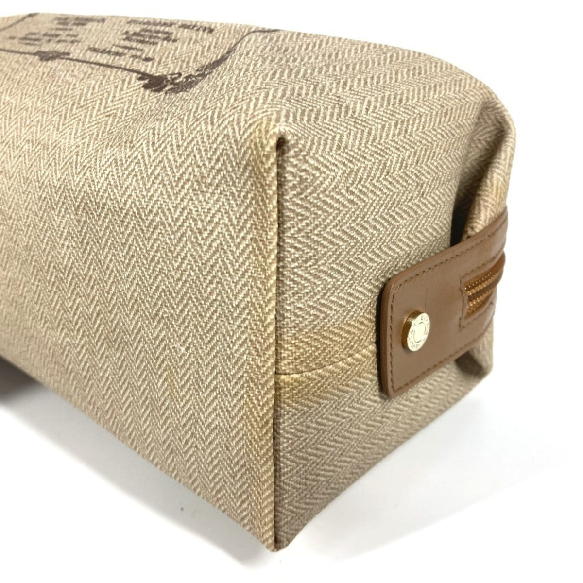 Bvlgari Beige Leather Pvc Pouch (Pre-Owned)