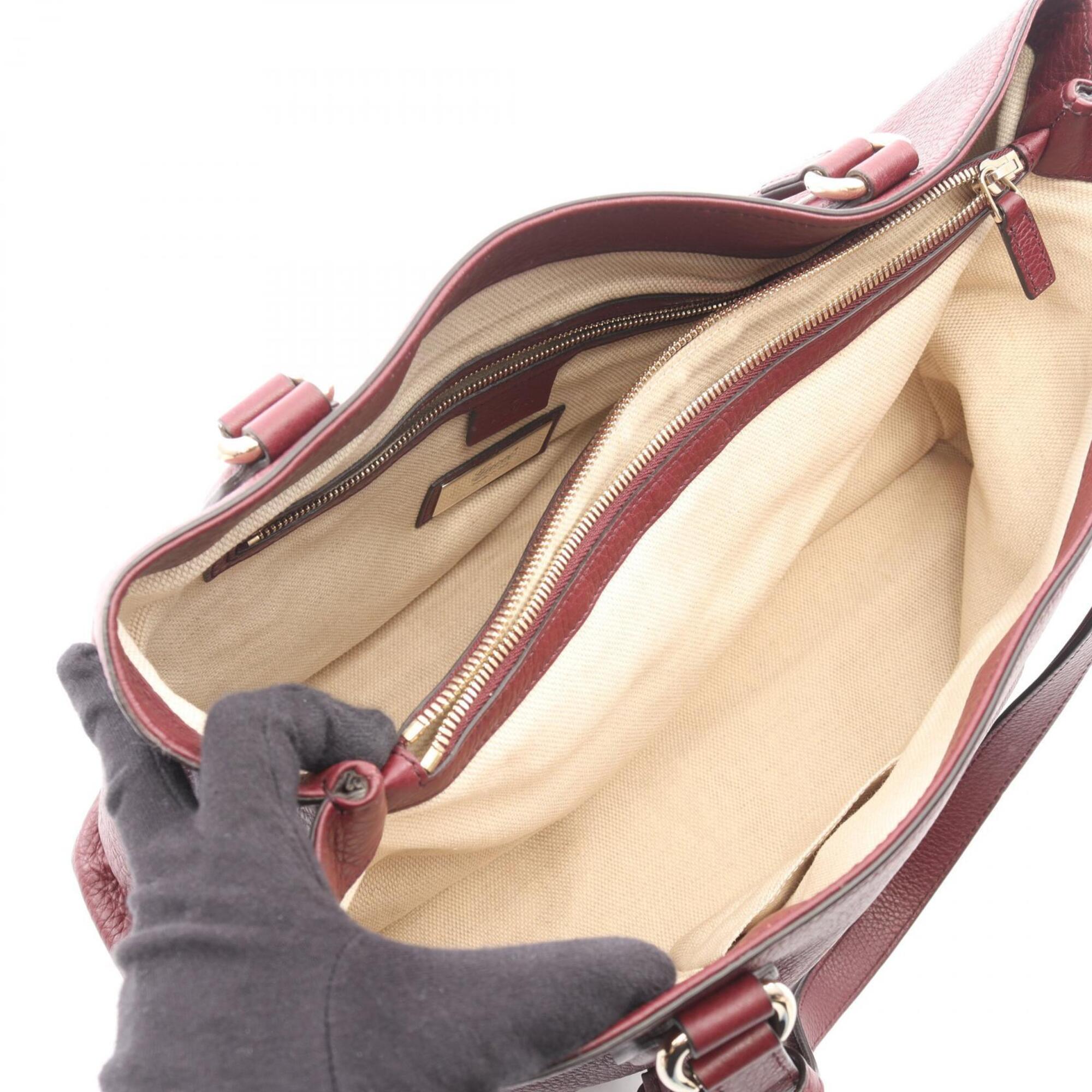 Gucci Soho Bordeaux Leather Handbag Tote Bag (Pre-Owned)