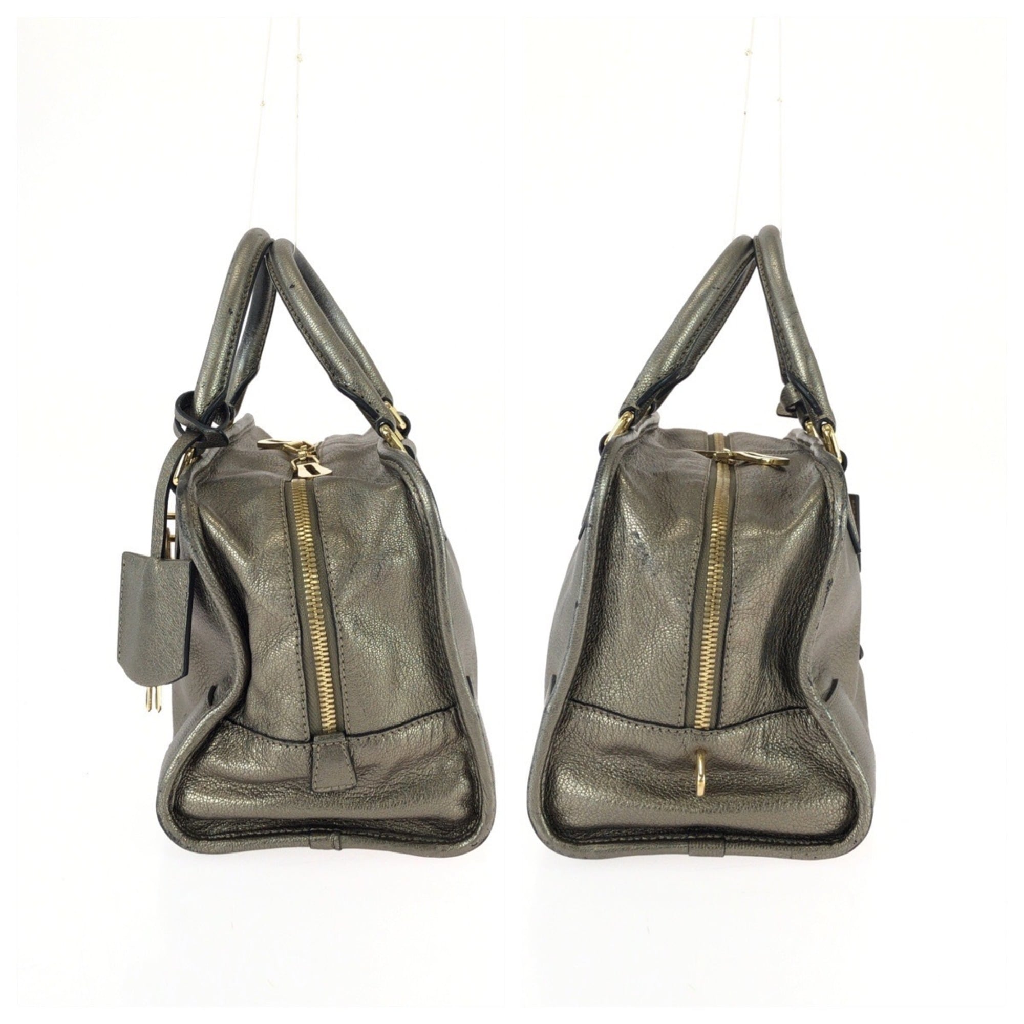 Loewe Gold Silver Leather Handbag (Pre-Owned)