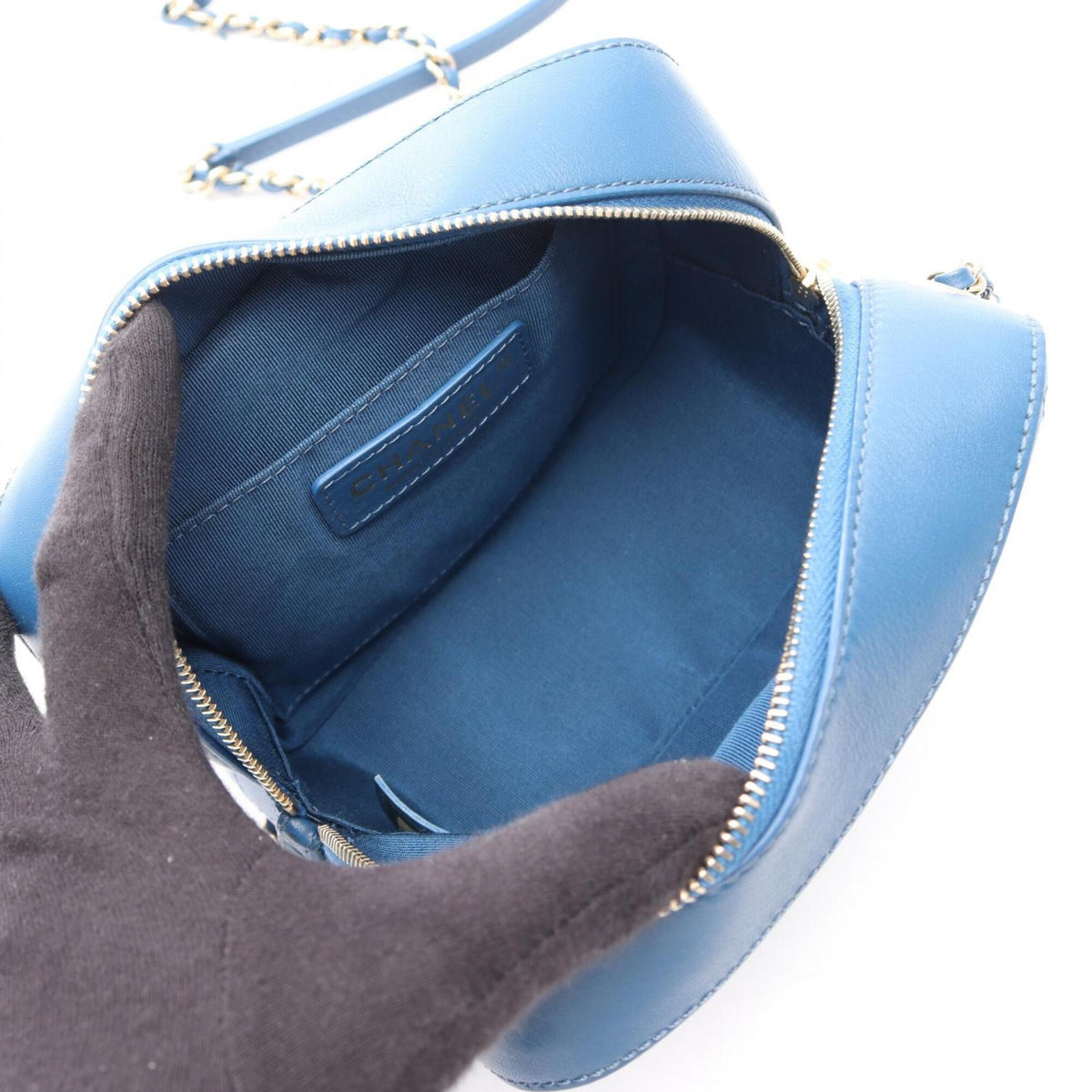Chanel Blue Leather Handbag Shoulder Bag (Pre-Owned)