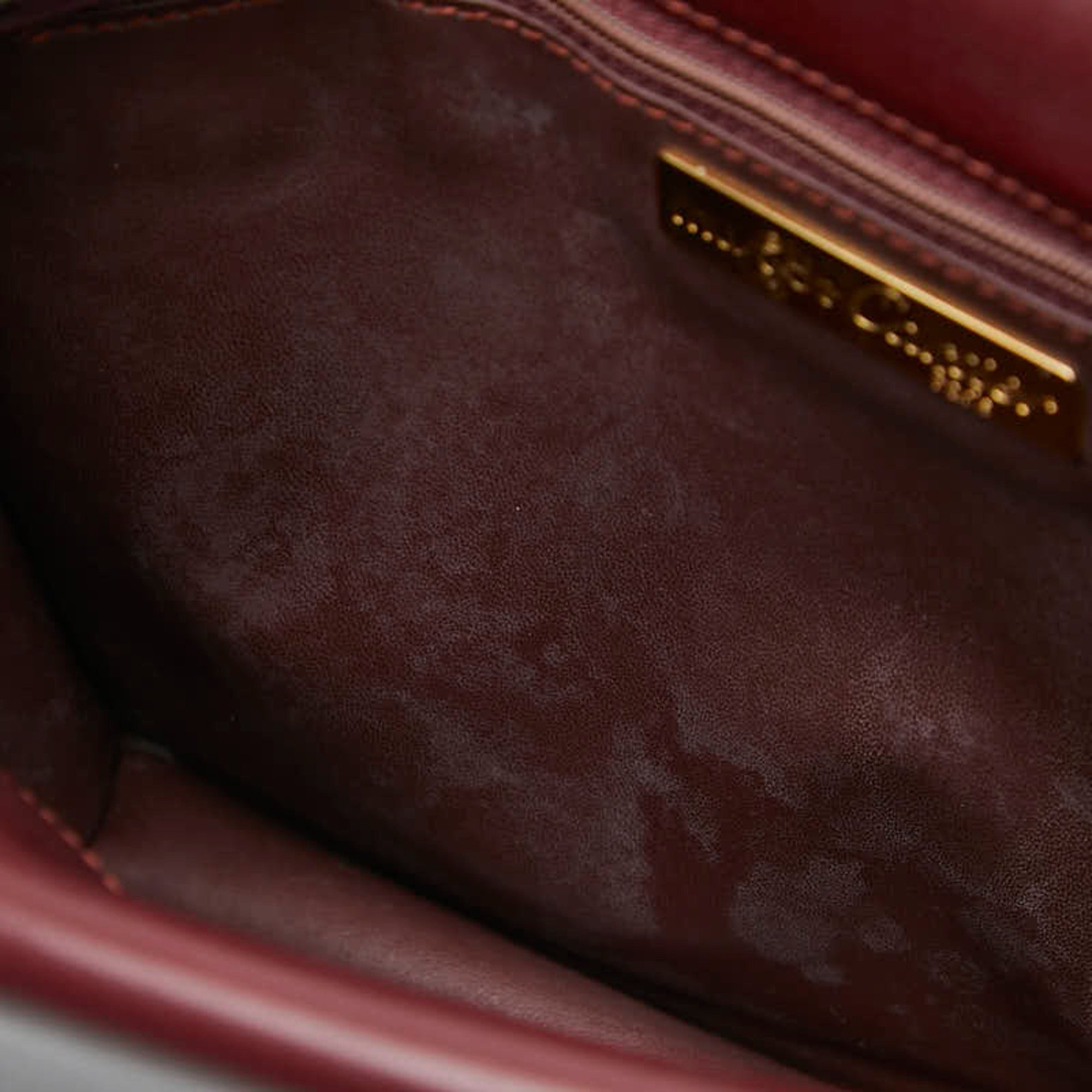 Cartier Must Bordeaux Wine Red Leather Shoulder Bag (Pre-Owned)