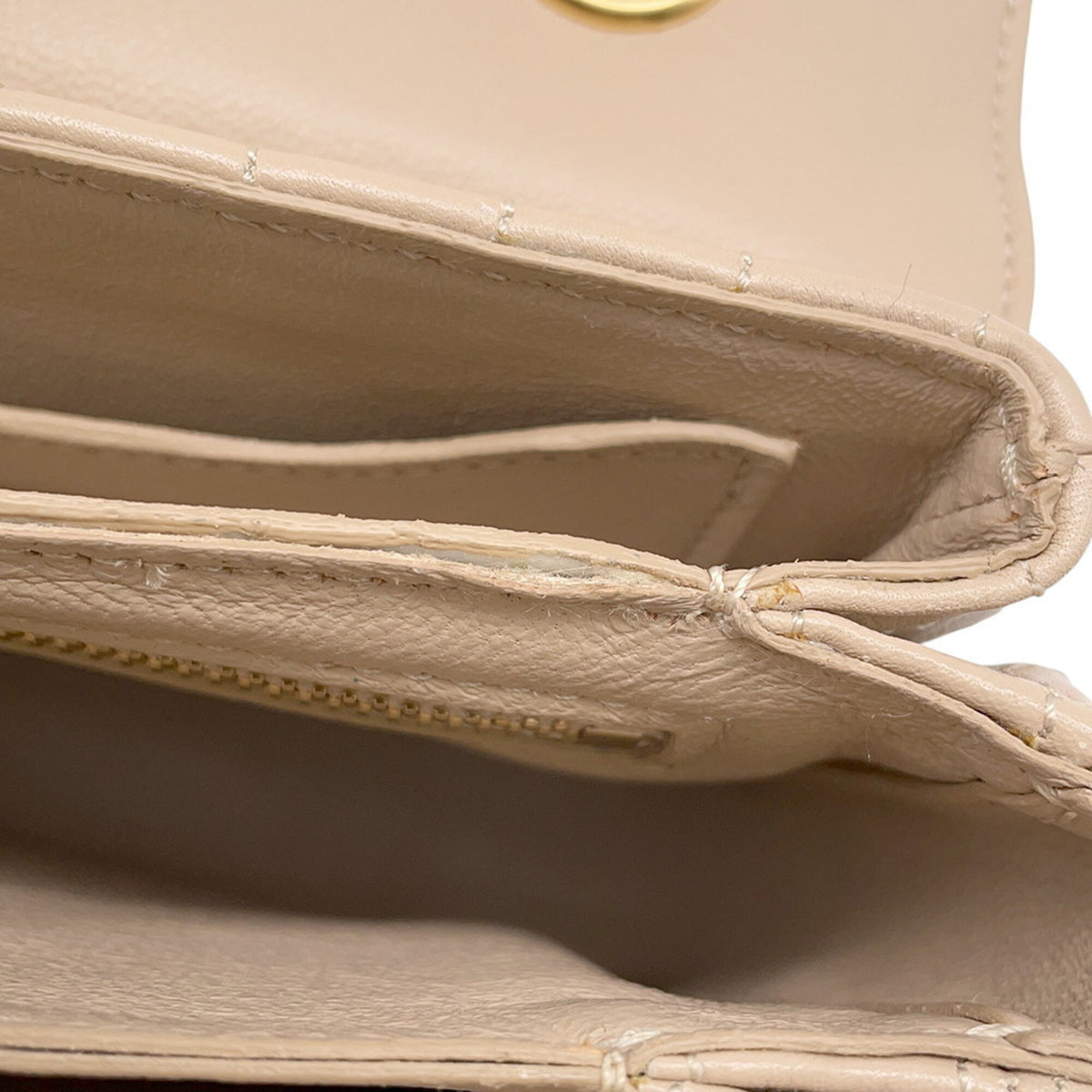Celine Beige Leather Handbag Shoulder Bag (Pre-Owned)