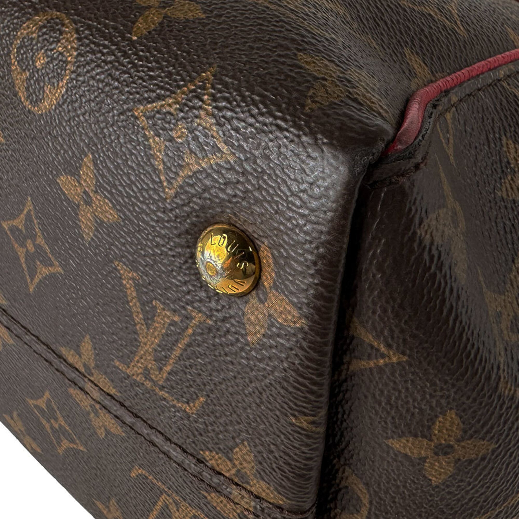 Louis Vuitton Brown Monogram Red Color Monogram Handbag Shoulder Bag (Pre-Owned)