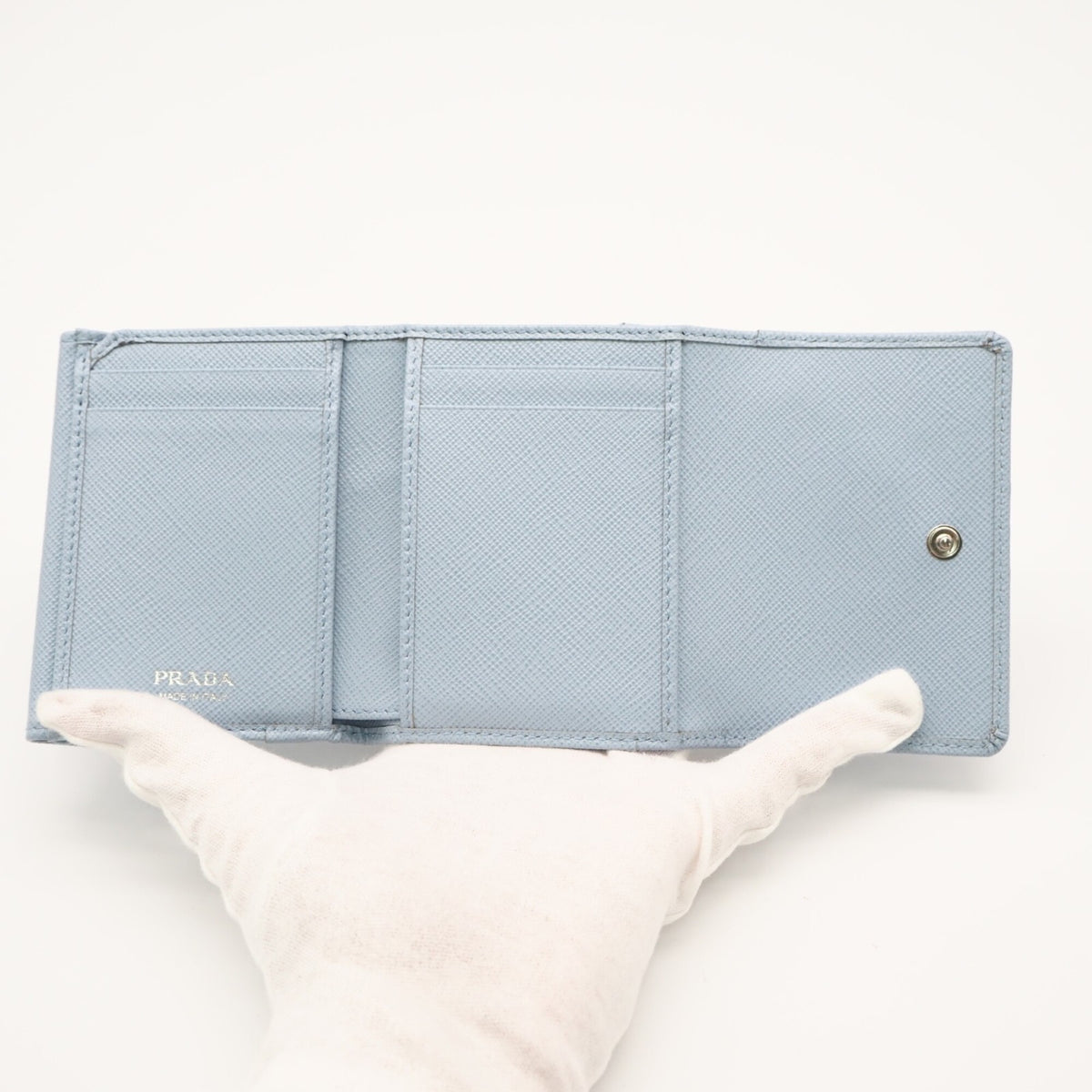 Prada Saffiano Blue Saffiano Wallet (Tri-Fold) (Pre-Owned)