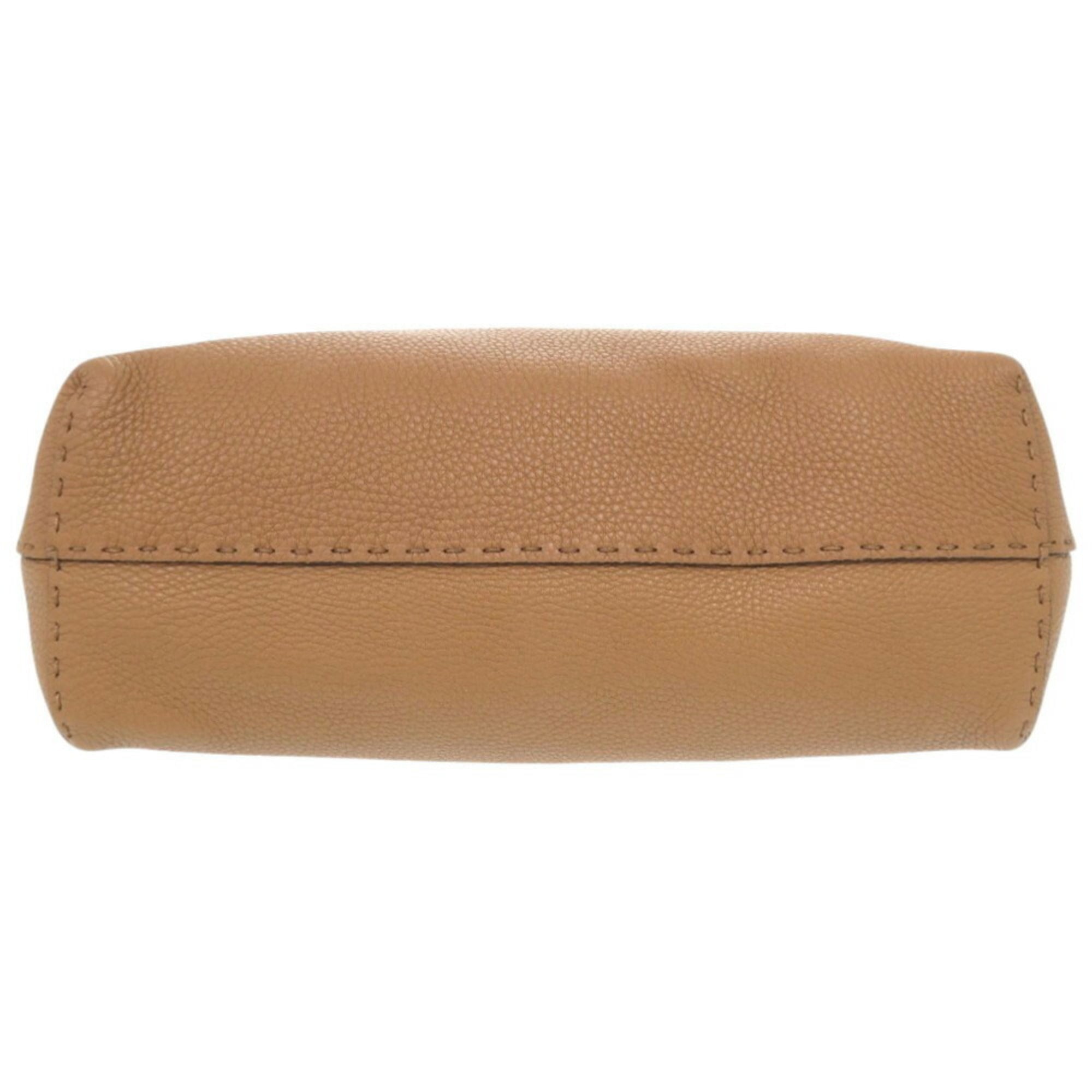 Fendi Selleria Brown Leather Handbag Tote Bag (Pre-Owned)