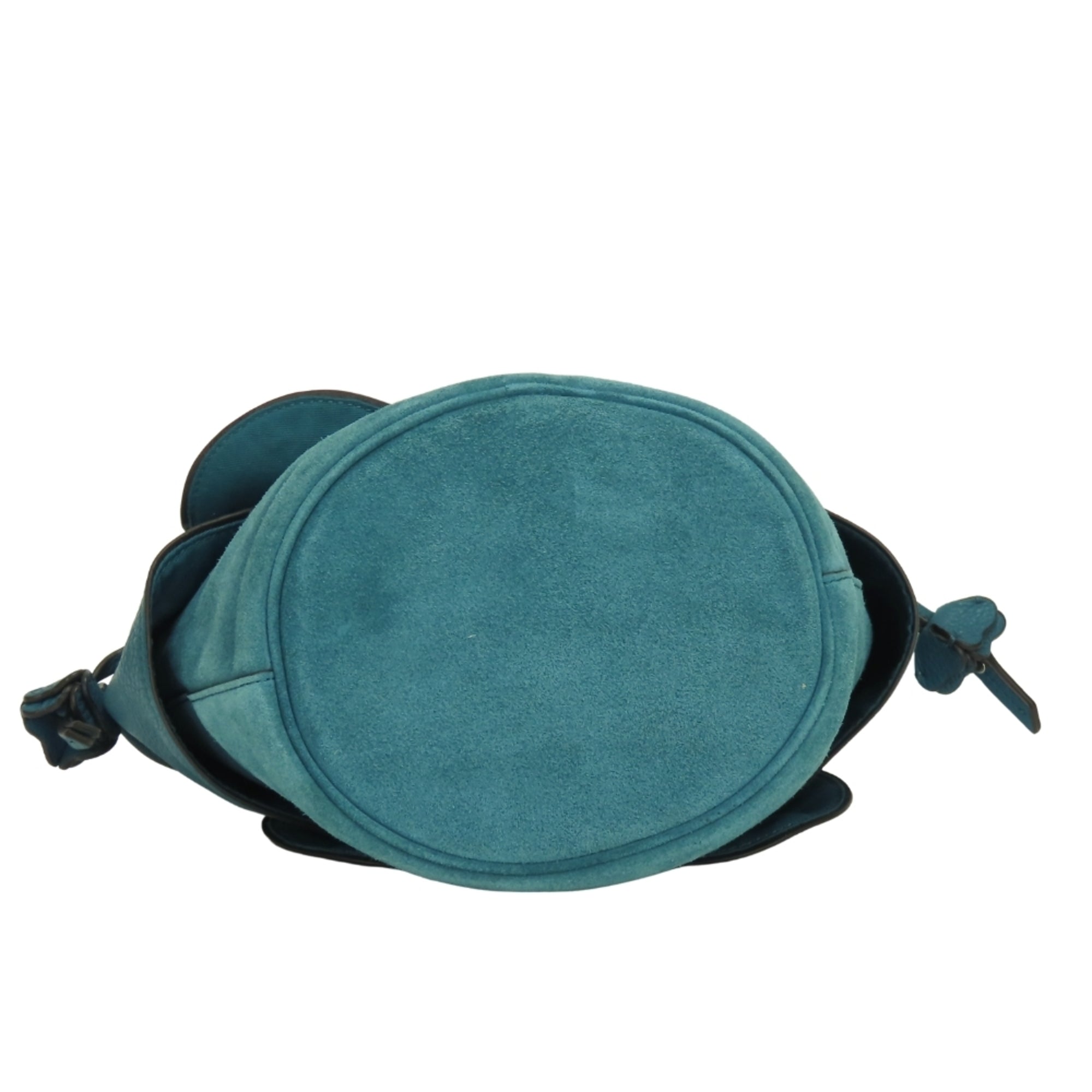 Coach Turquoise Leather Suede Shoulder Bag (Pre-Owned)