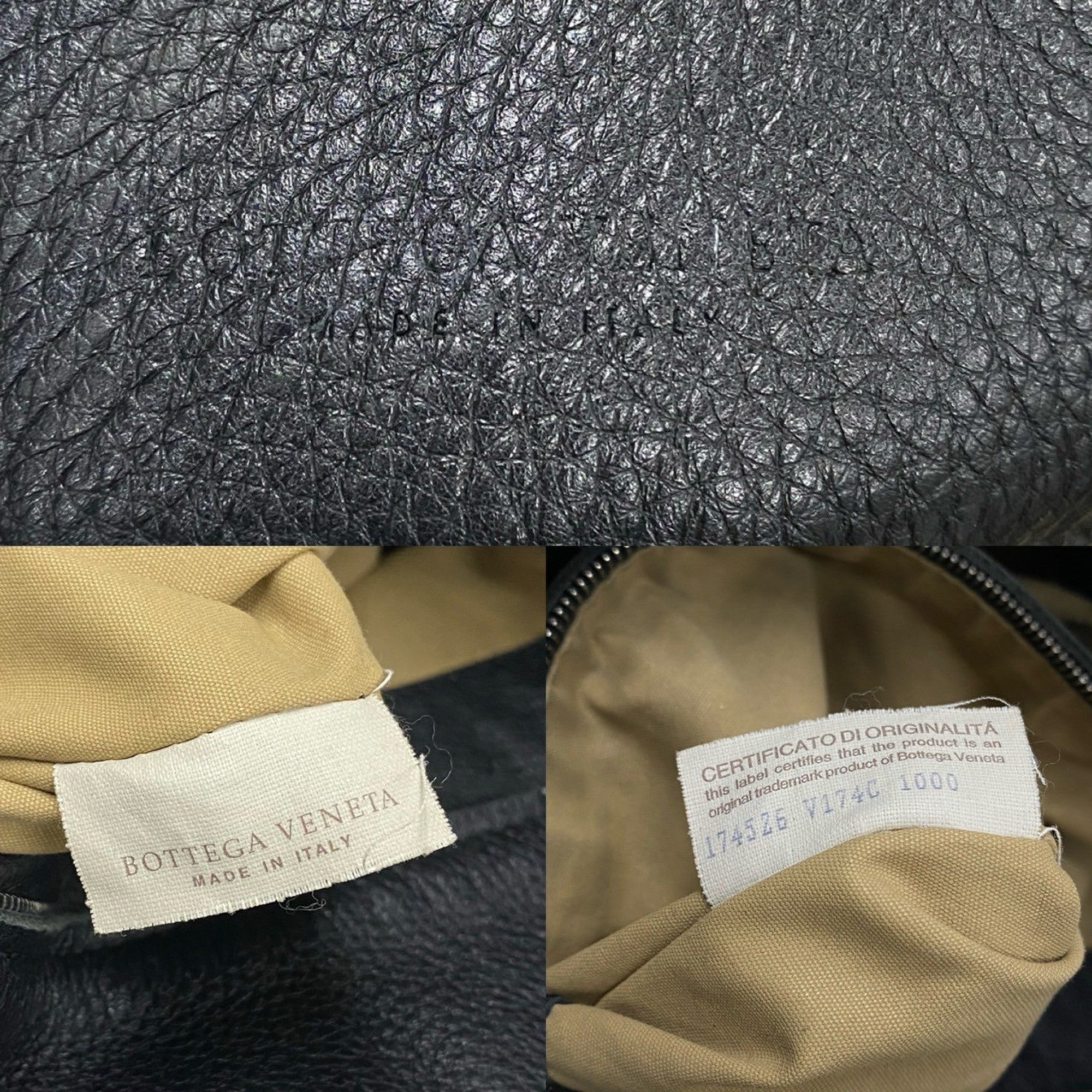 Bottega Veneta Black Leather Handbag Tote Bag (Pre-Owned)