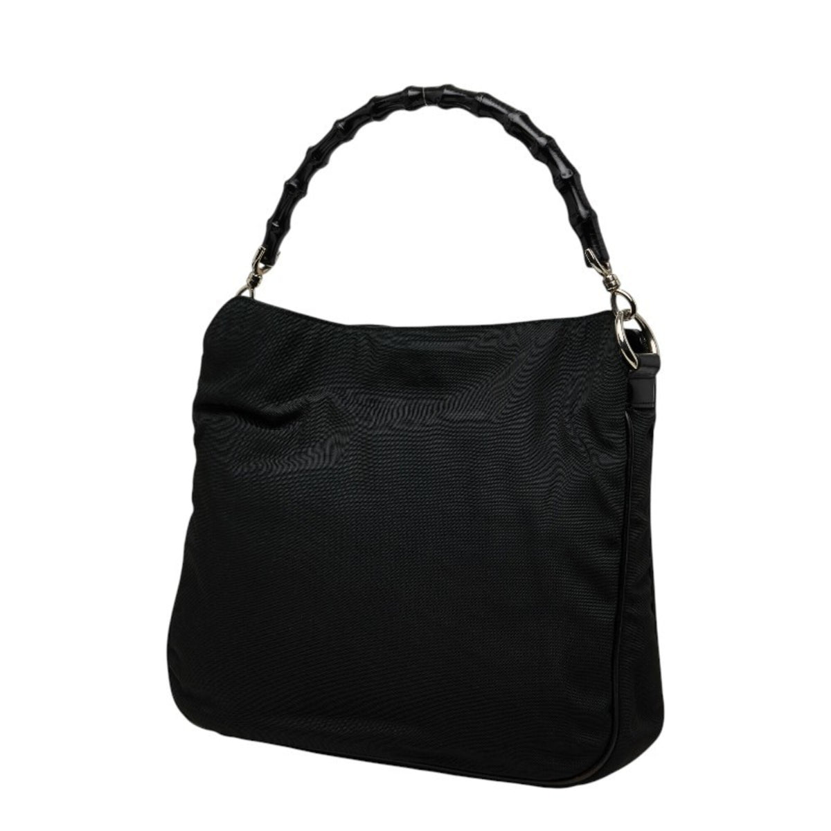 Gucci Bamboo Black Nylon Handbag (Pre-Owned)