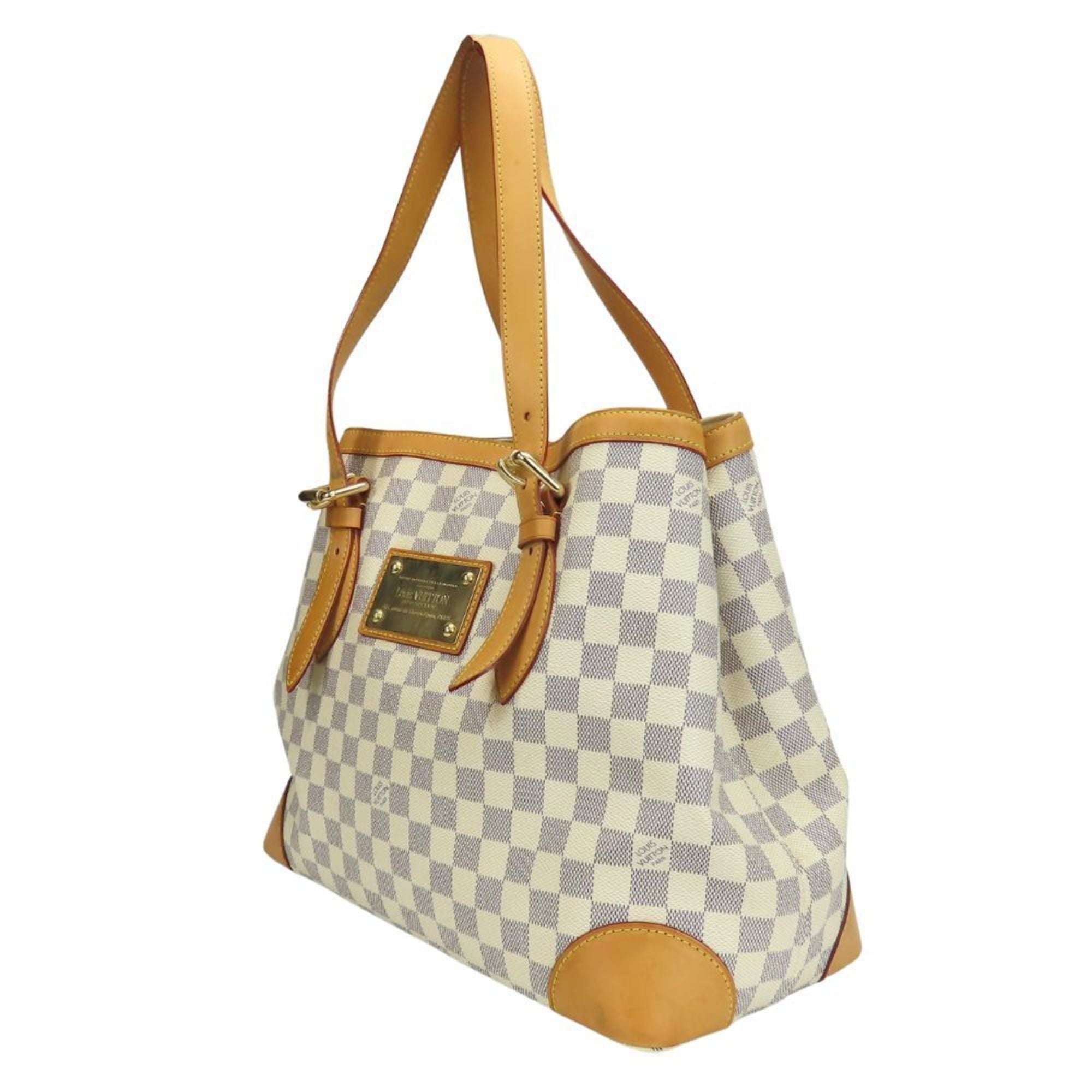 Louis Vuitton White Damier Azur Leather Tote Bag (Pre-Owned)