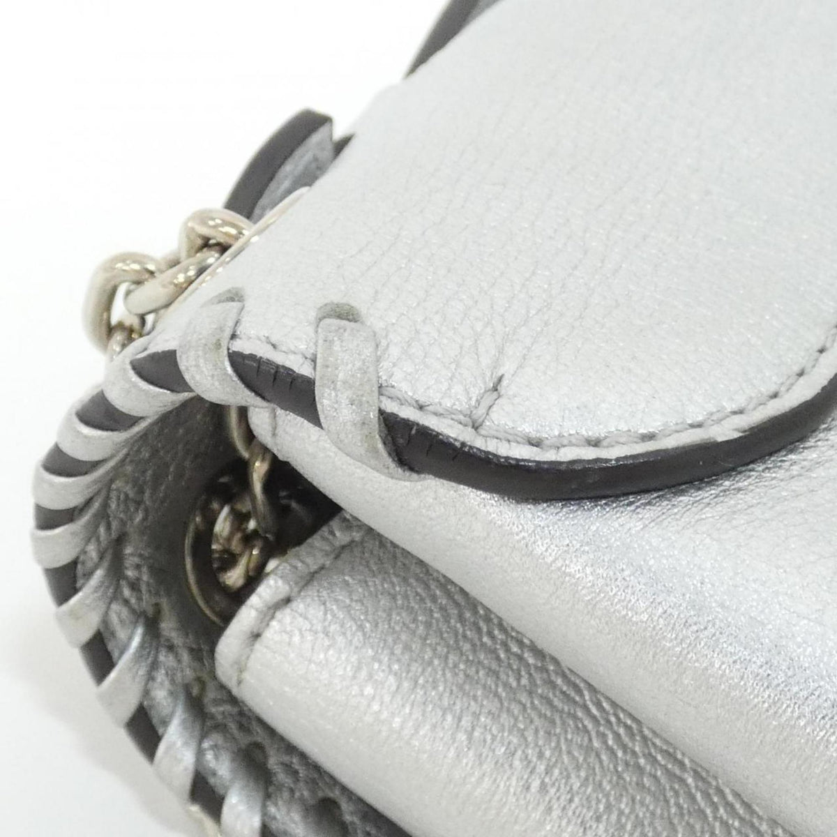 Louis Vuitton Silver Leather Handbag Shoulder Bag (Pre-Owned)
