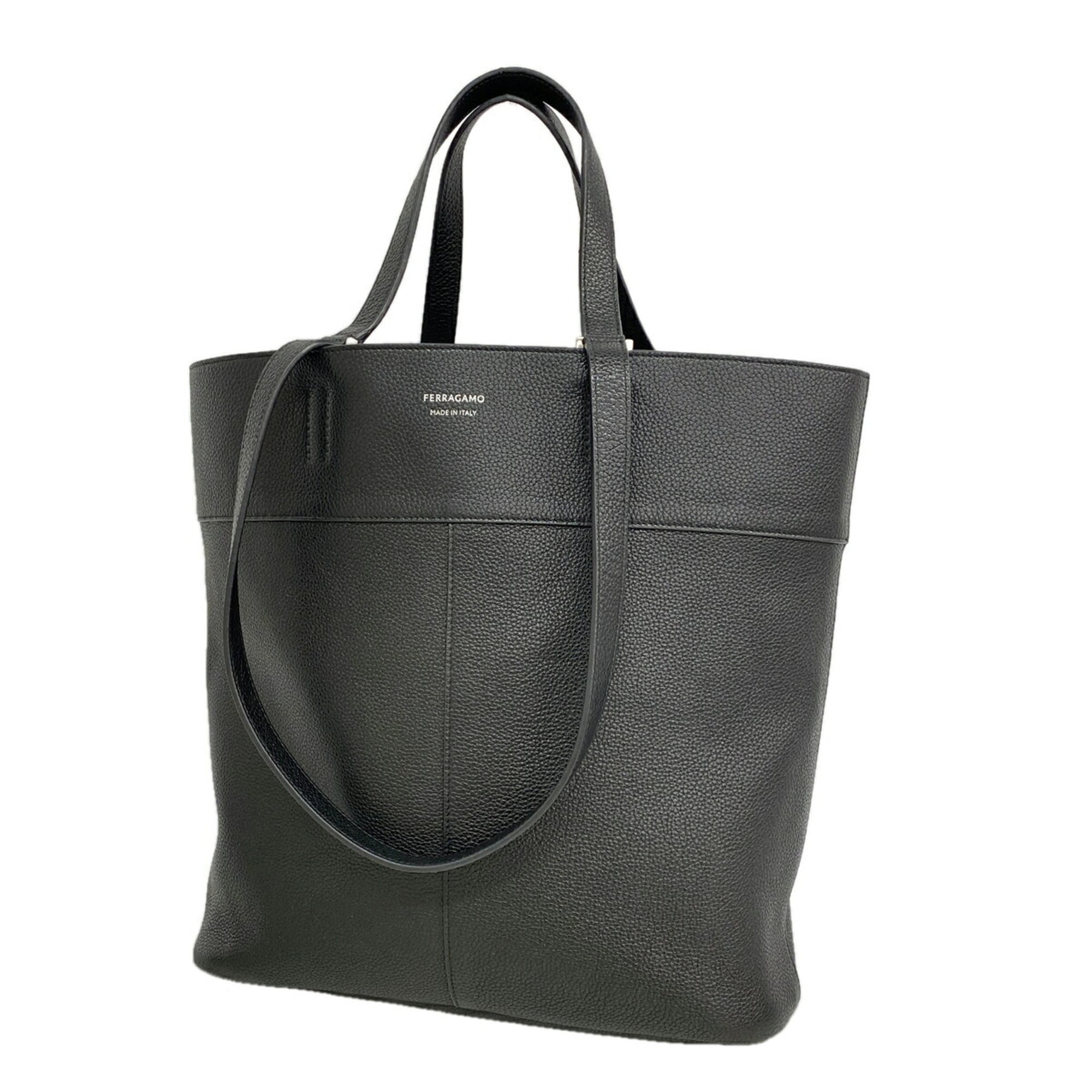 Salvatore Ferragamo Black Leather Tote Bag (Pre-Owned)