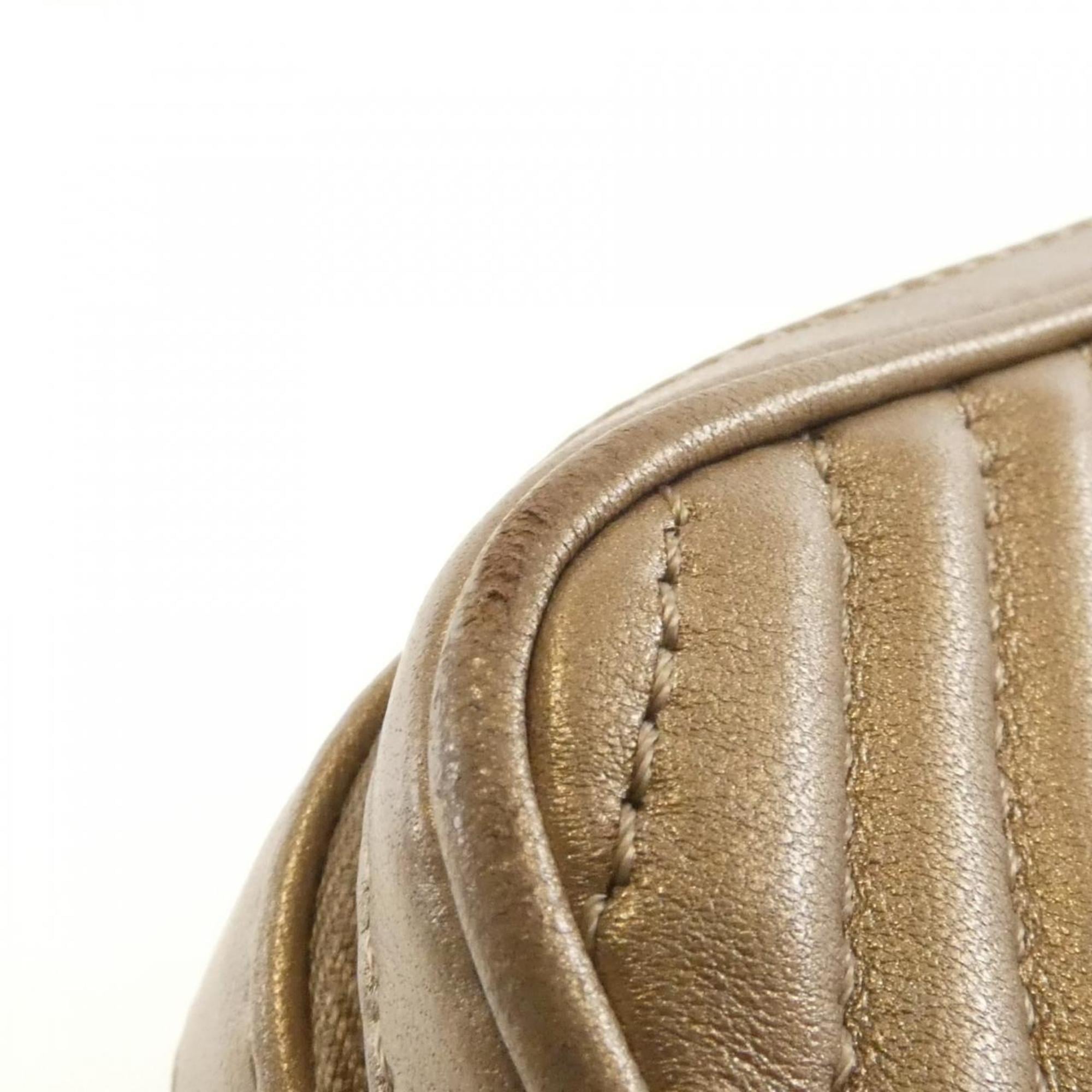 Chanel Gold Leather Shoulder Bag (Pre-Owned)