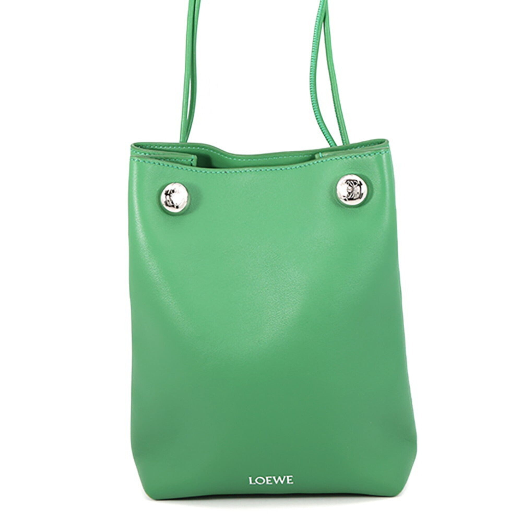 Loewe Green Leather Handbag Shoulder Bag (Pre-Owned)