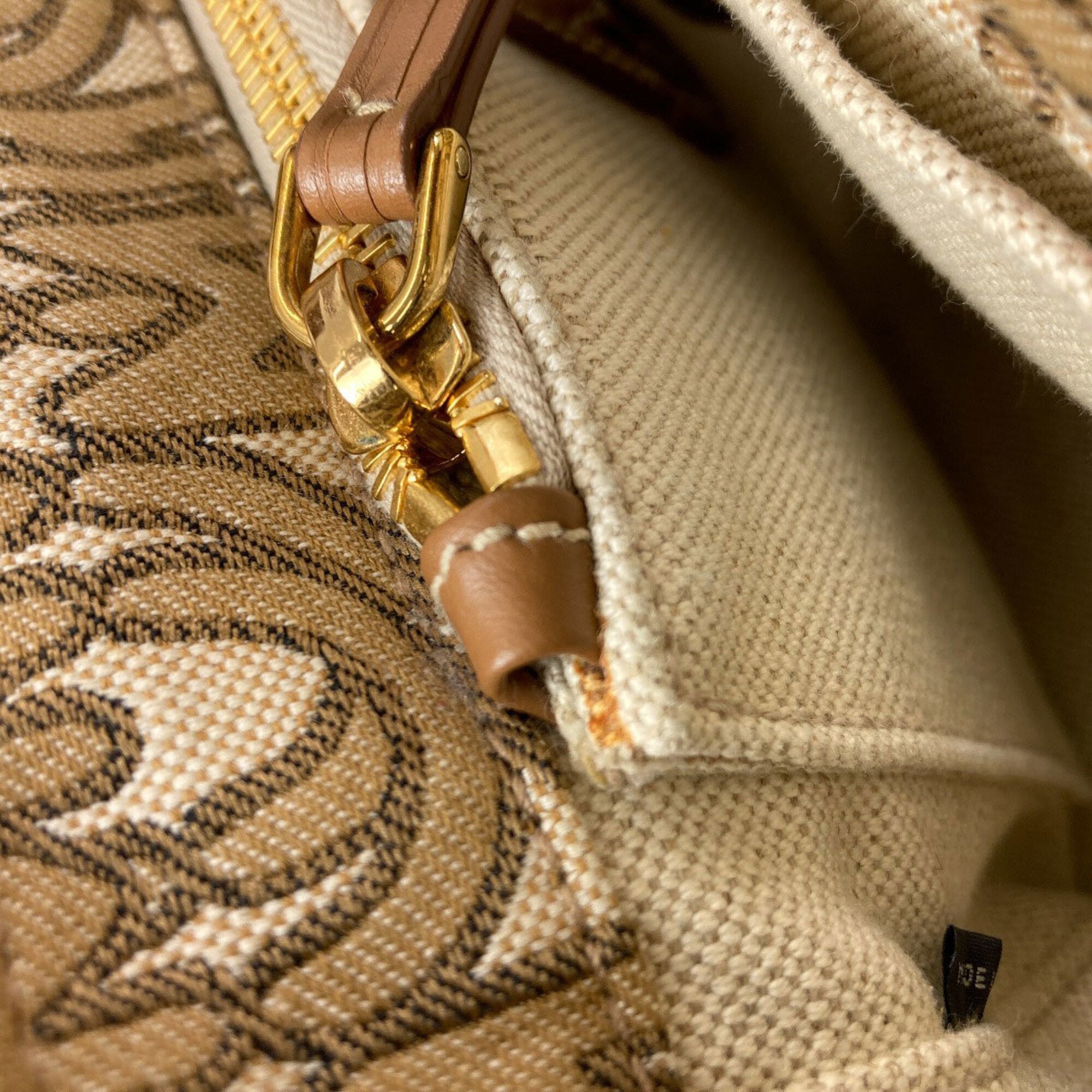 Miu Miu Brown Canvas Handbag (Pre-Owned)