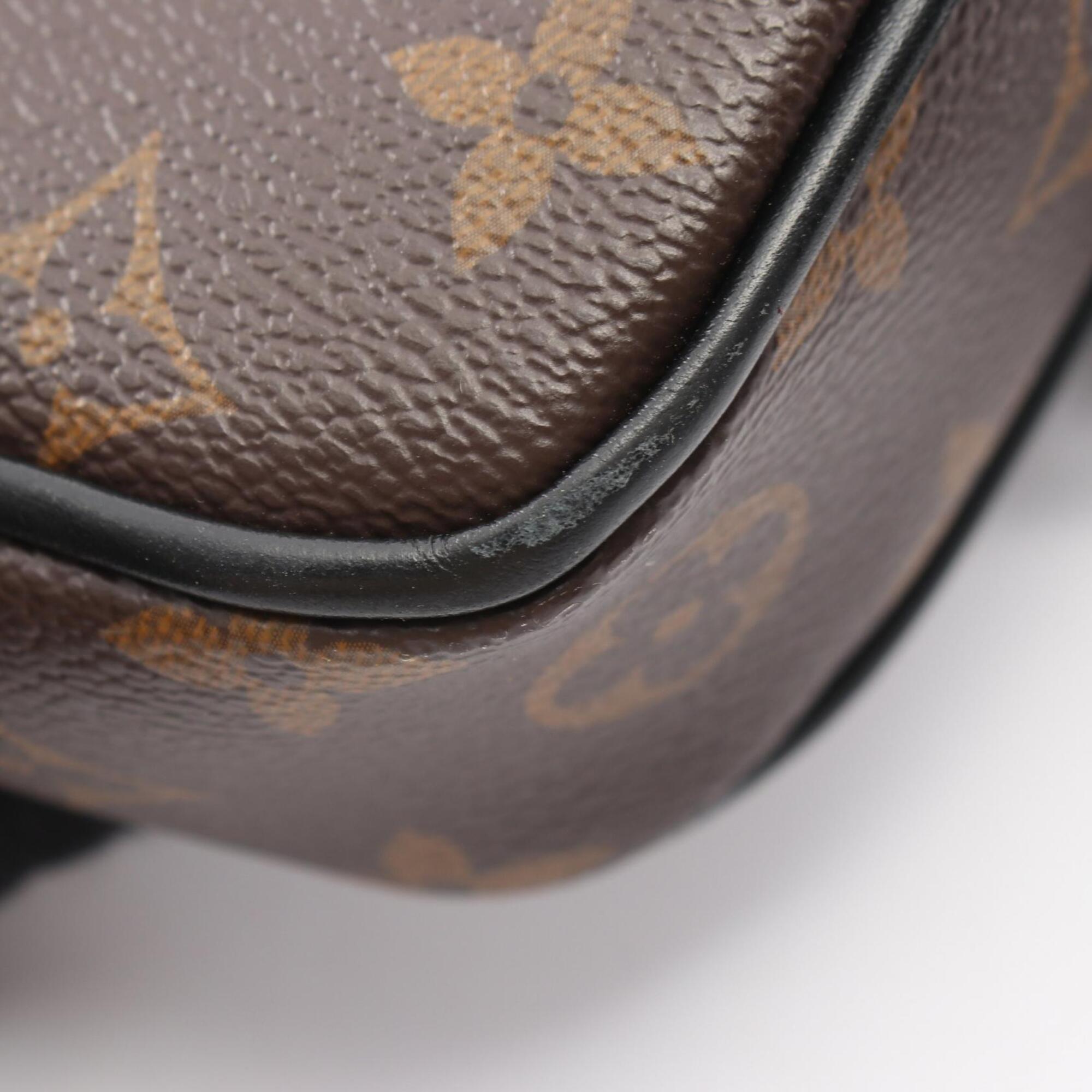 Louis Vuitton Black Brown Coated Canvas Leather Handbag Shoulder Bag (Pre-Owned)