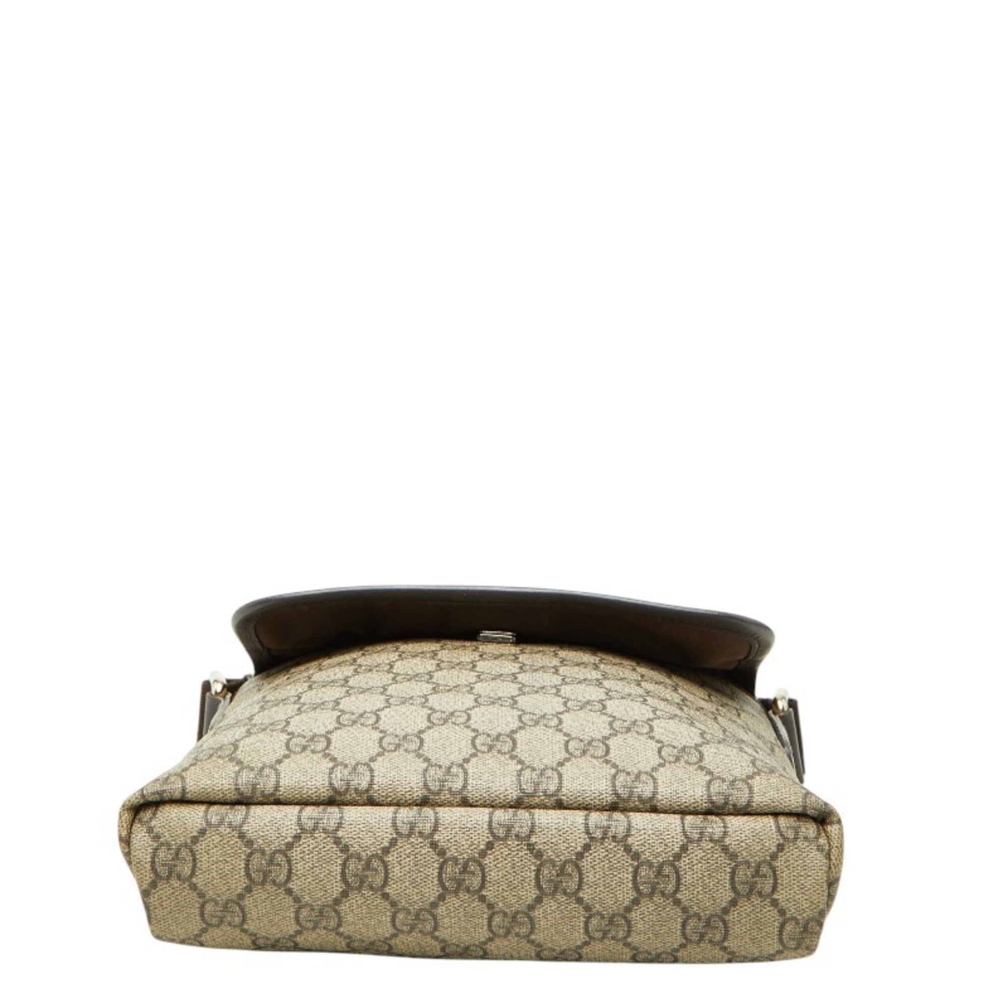 Gucci Beige Brown Pvc Leather Shoulder Bag (Pre-Owned)