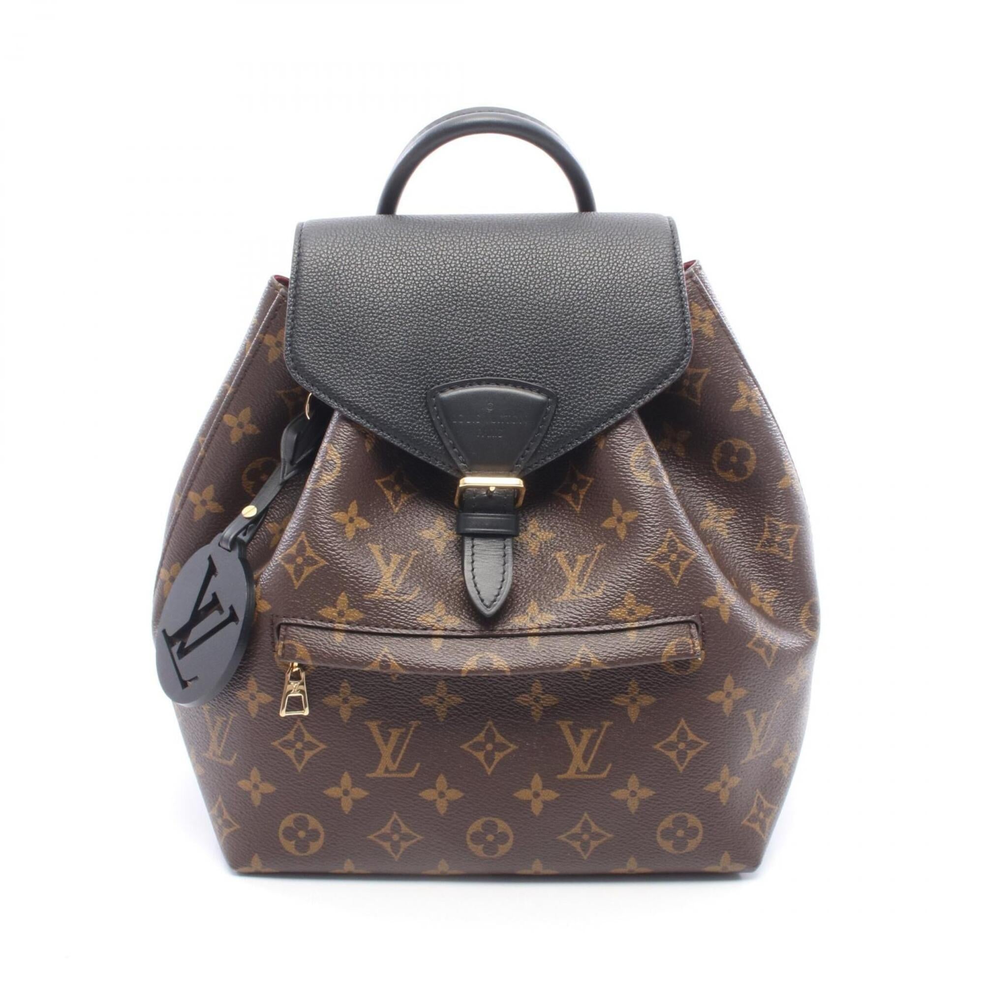 Louis Vuitton Black Brown Coated Canvas Pvc Monogram Leather Backpack Handbag (Pre-Owned)