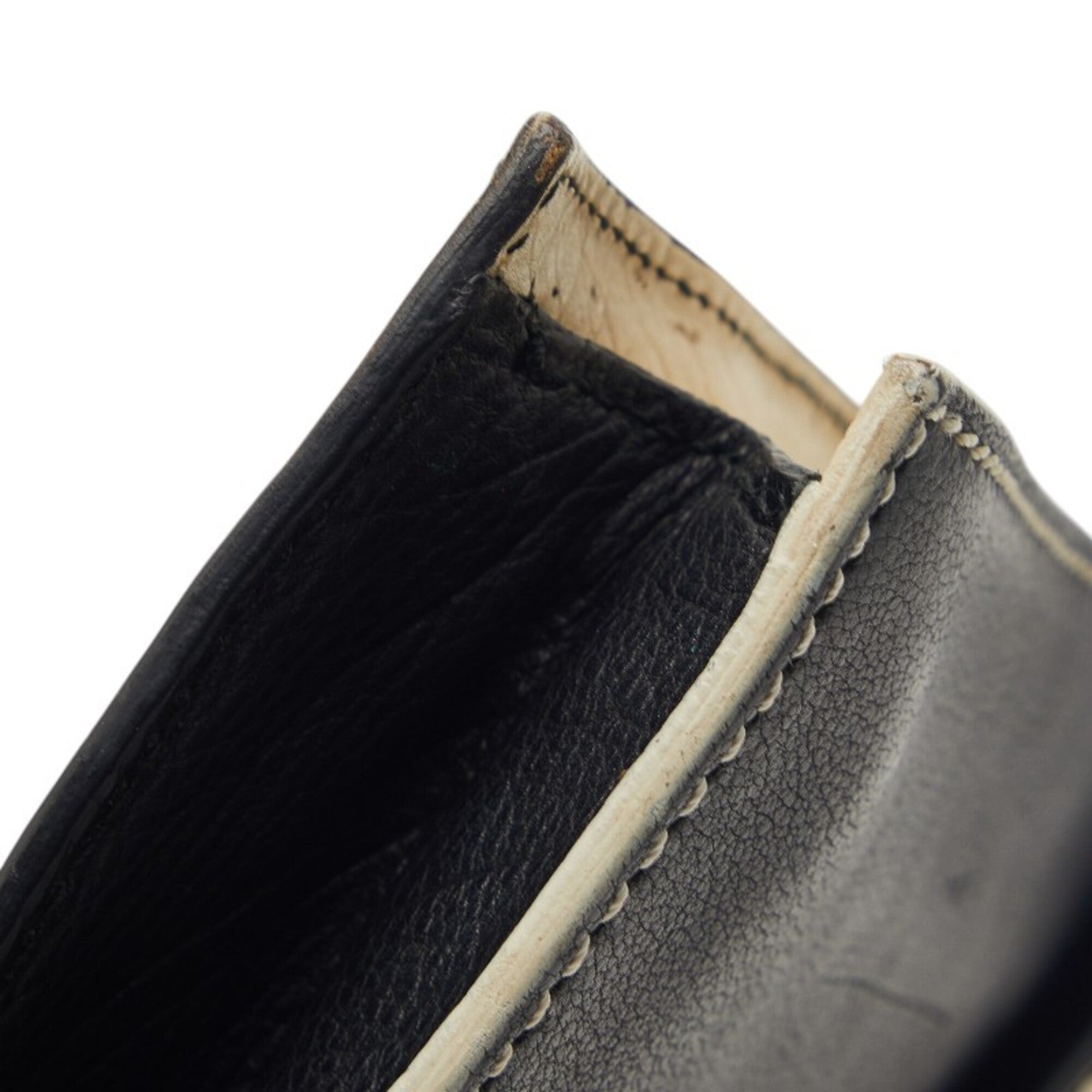 Saint Laurent Black White Leather Clutch Bag (Pre-Owned)
