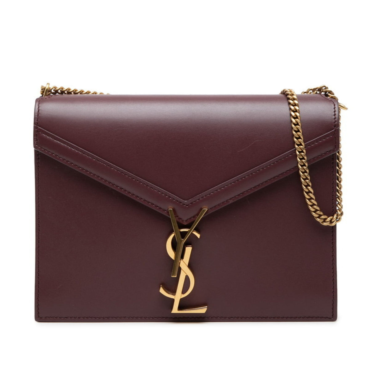 Saint Laurent Bordeaux Leather Shoulder Bag (Pre-Owned)