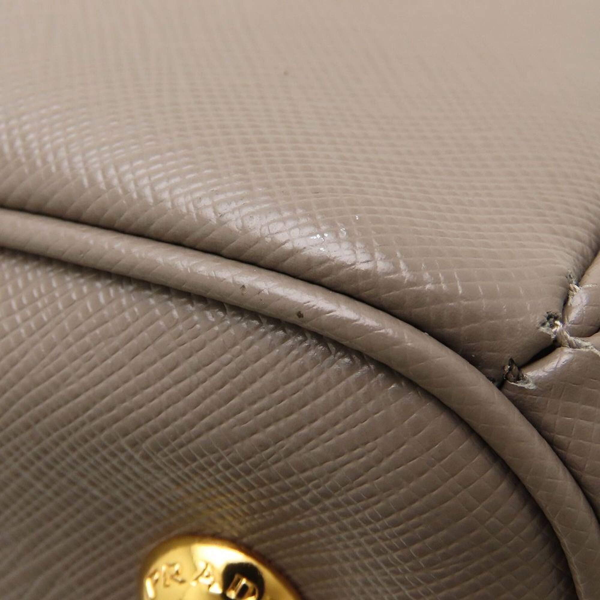 Prada Saffiano Grayish Leather Tote Bag (Pre-Owned)
