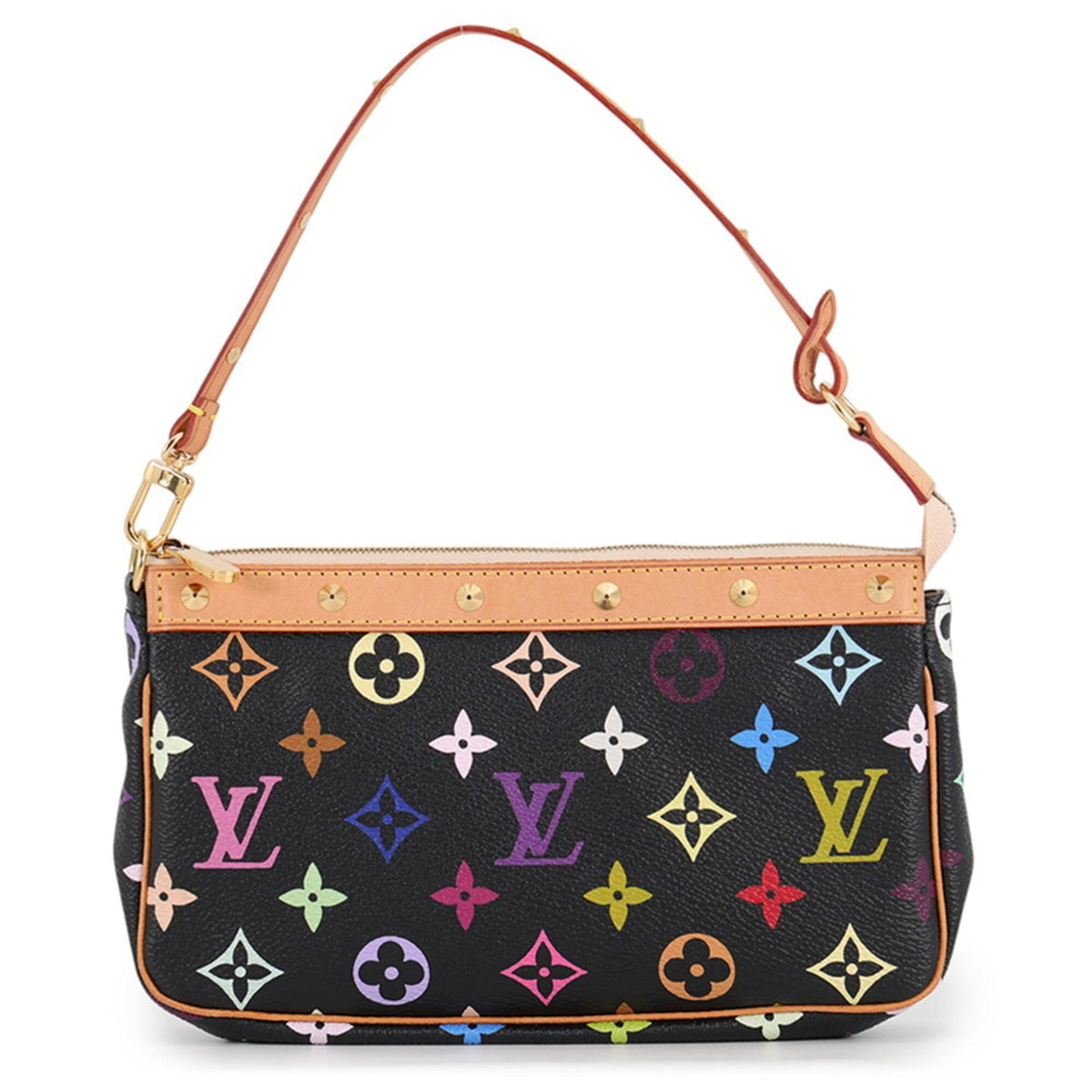 Louis Vuitton Monogram Multicolore Beige Black Noir Monogram Multicolore Handbag Pochette (Pre-Owned)