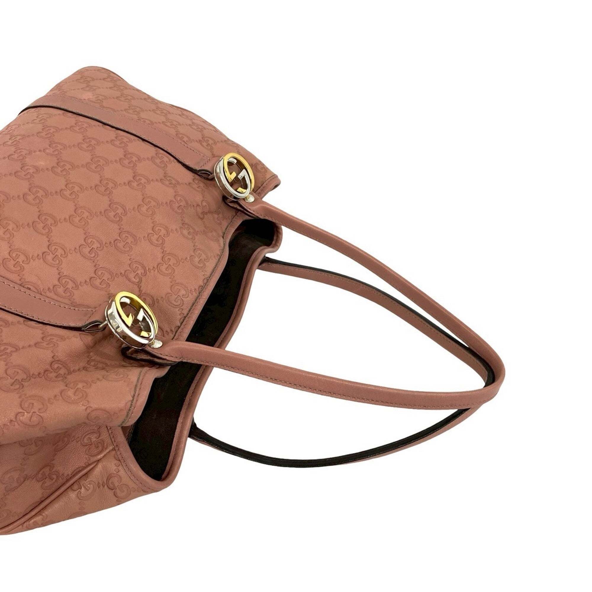 Gucci Pink Leather Handbag Shoulder Bag Tote Bag (Pre-Owned)