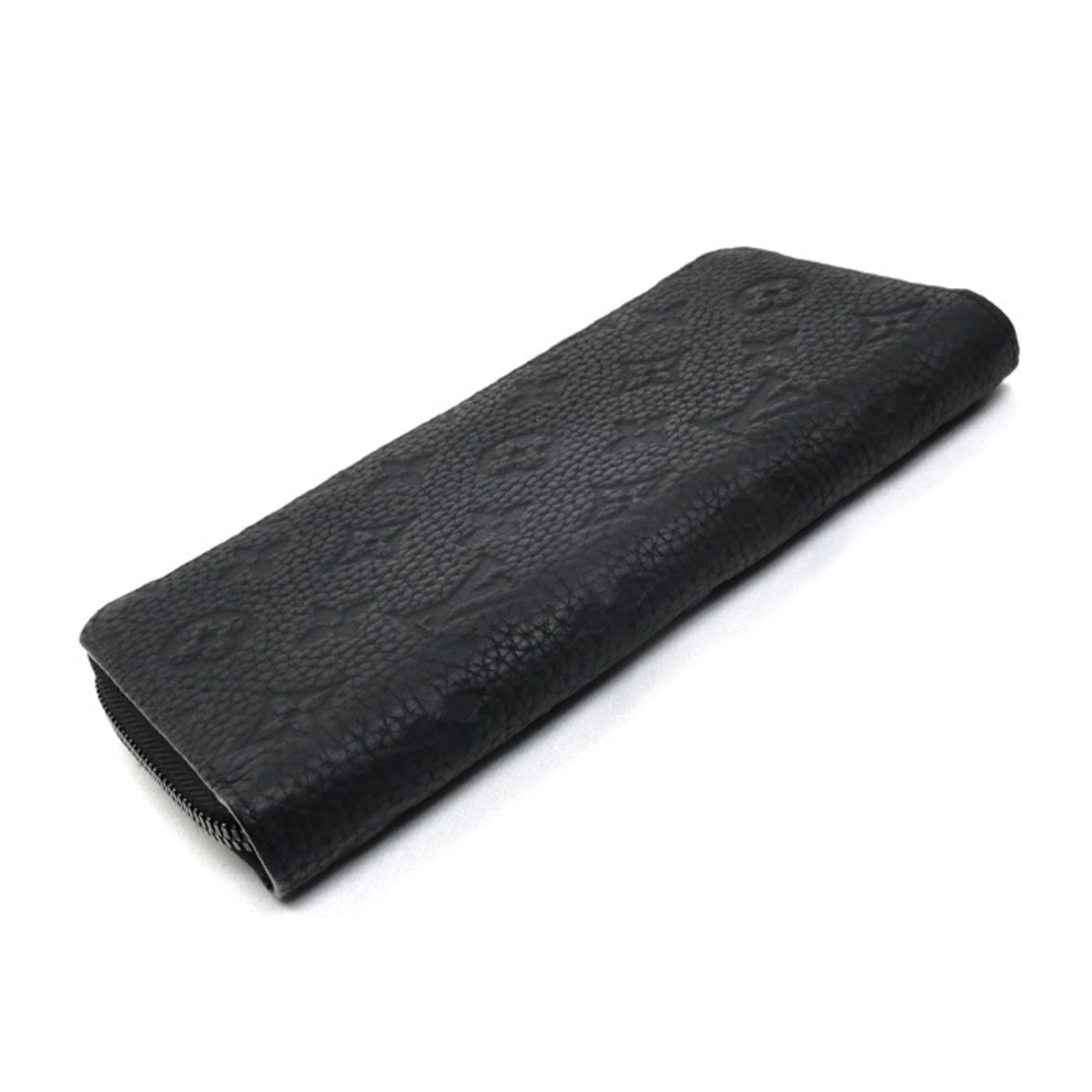Louis Vuitton Black Leather Long Wallet (Bi-Fold) (Pre-Owned)