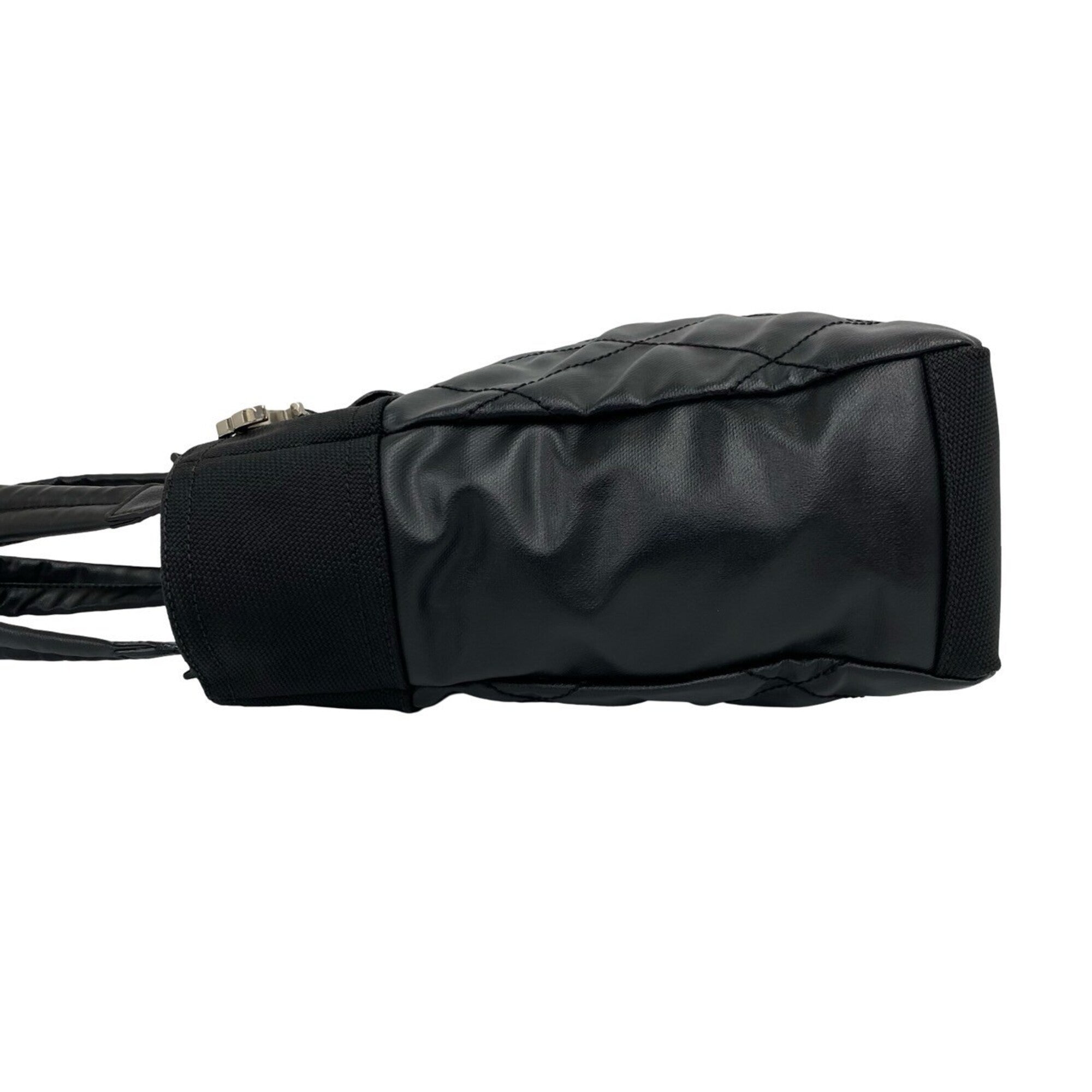Chanel Black Leather Pvc Handbag Tote Bag (Pre-Owned)