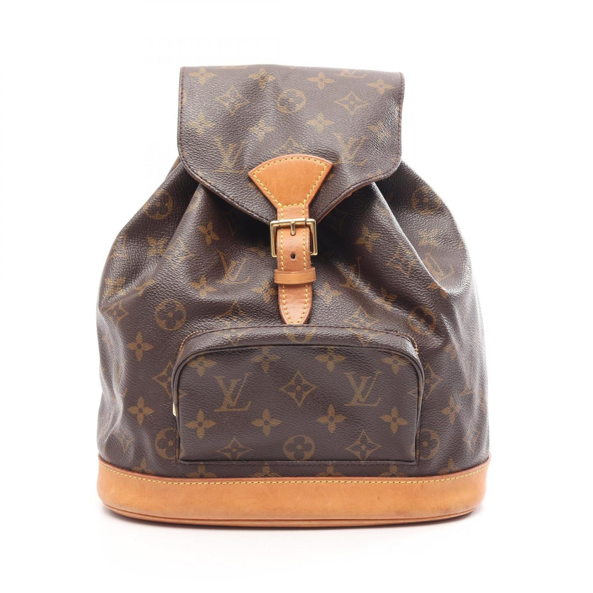 Louis Vuitton Brown Coated Canvas Pvc Monogram Leather Backpack Handbag (Pre-Owned)