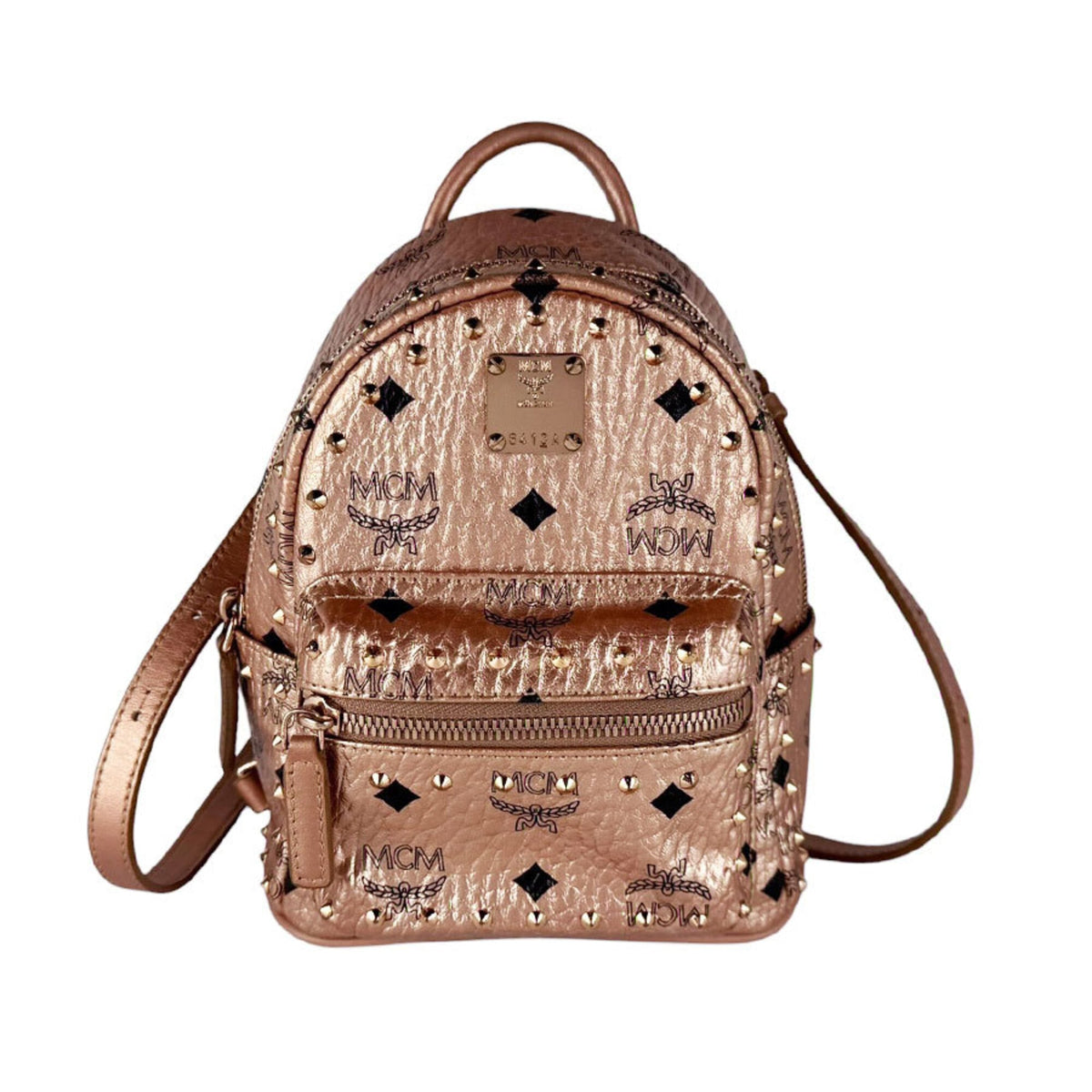 Mcm Pink Beige Leather Backpack (Pre-Owned)