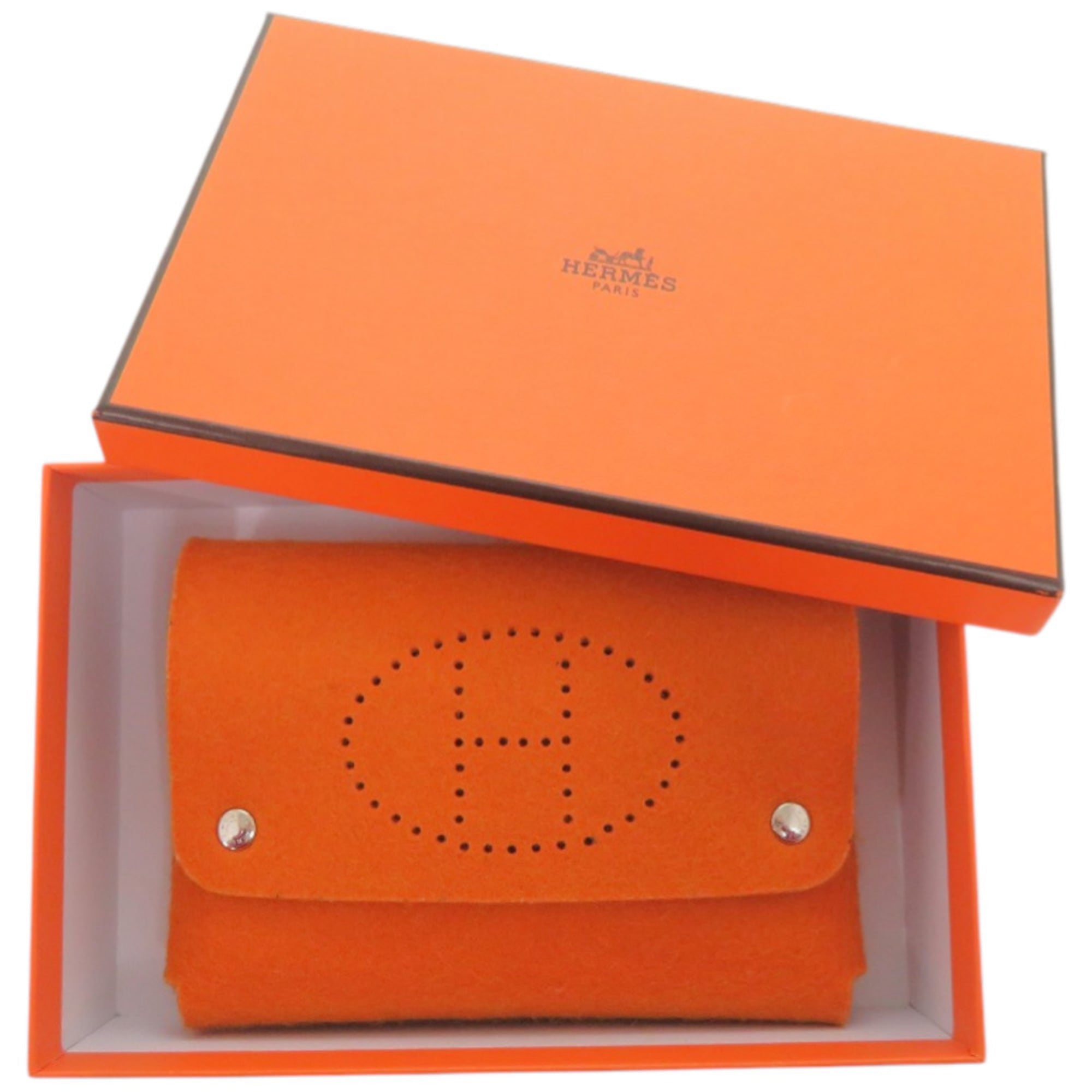 Hermes Orange Felt Pouch (Pre-Owned)