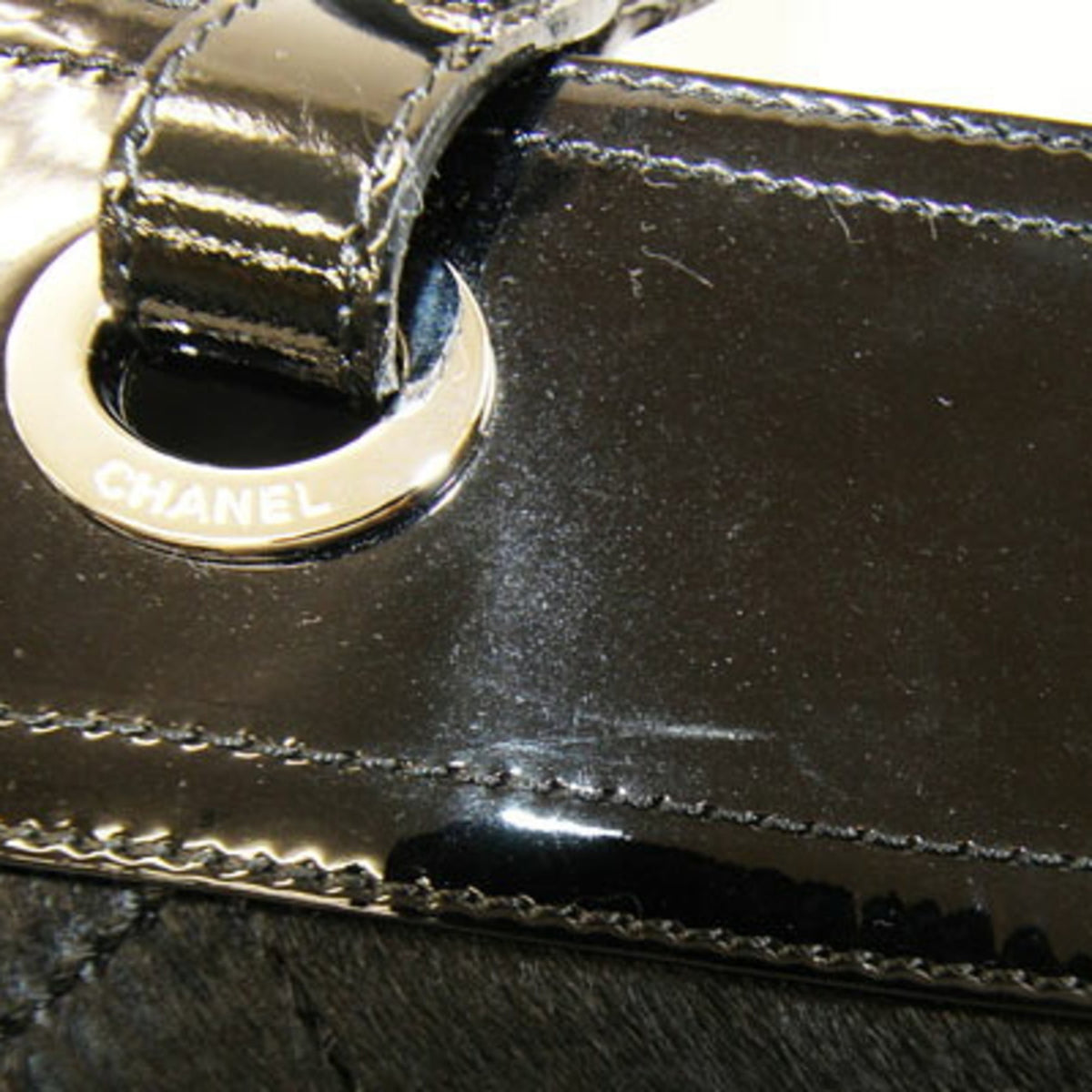 Chanel Black Patent Leather Leather Leather Tote Bag (Pre-Owned)