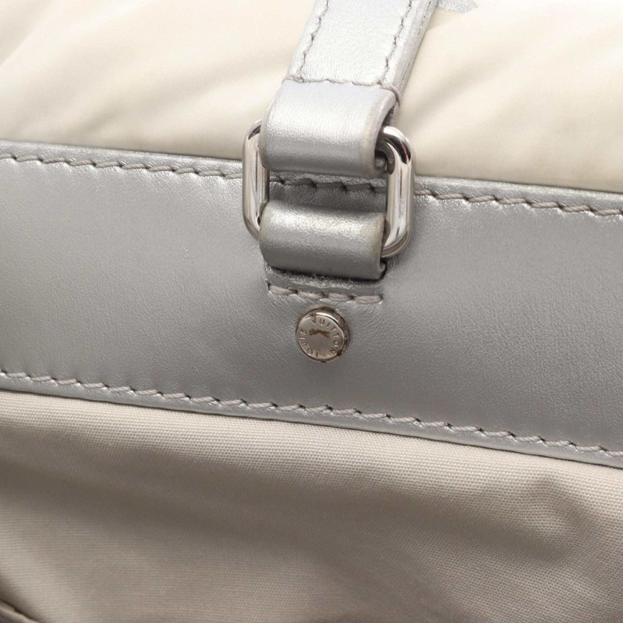 Louis Vuitton Gray Multi-Color Nylon Leather Handbag Tote Bag (Pre-Owned)